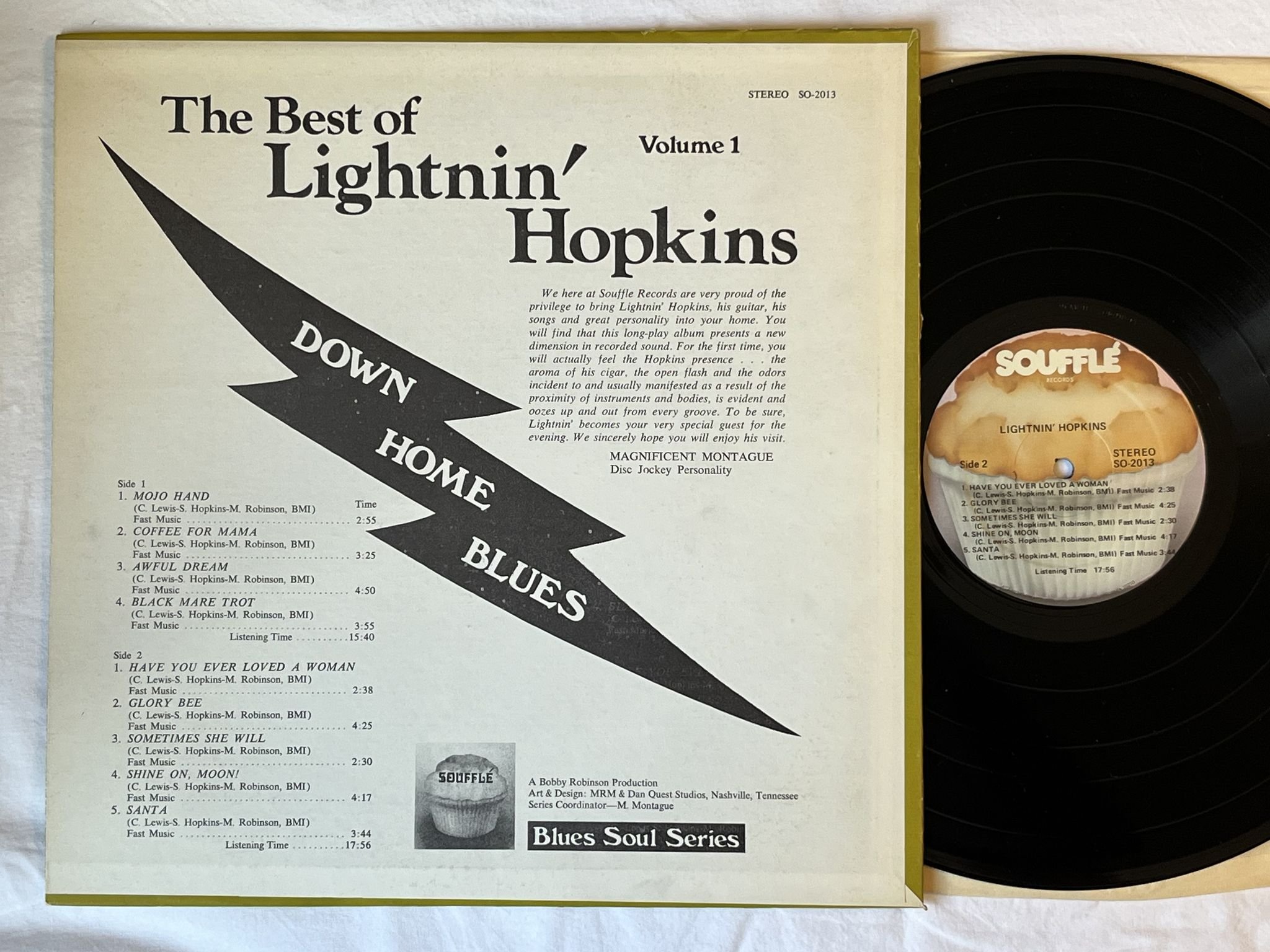 Omslagsbild för skivan LIGHTNIN' HOPKINS the best of LP US SOUFFLE SO 2013