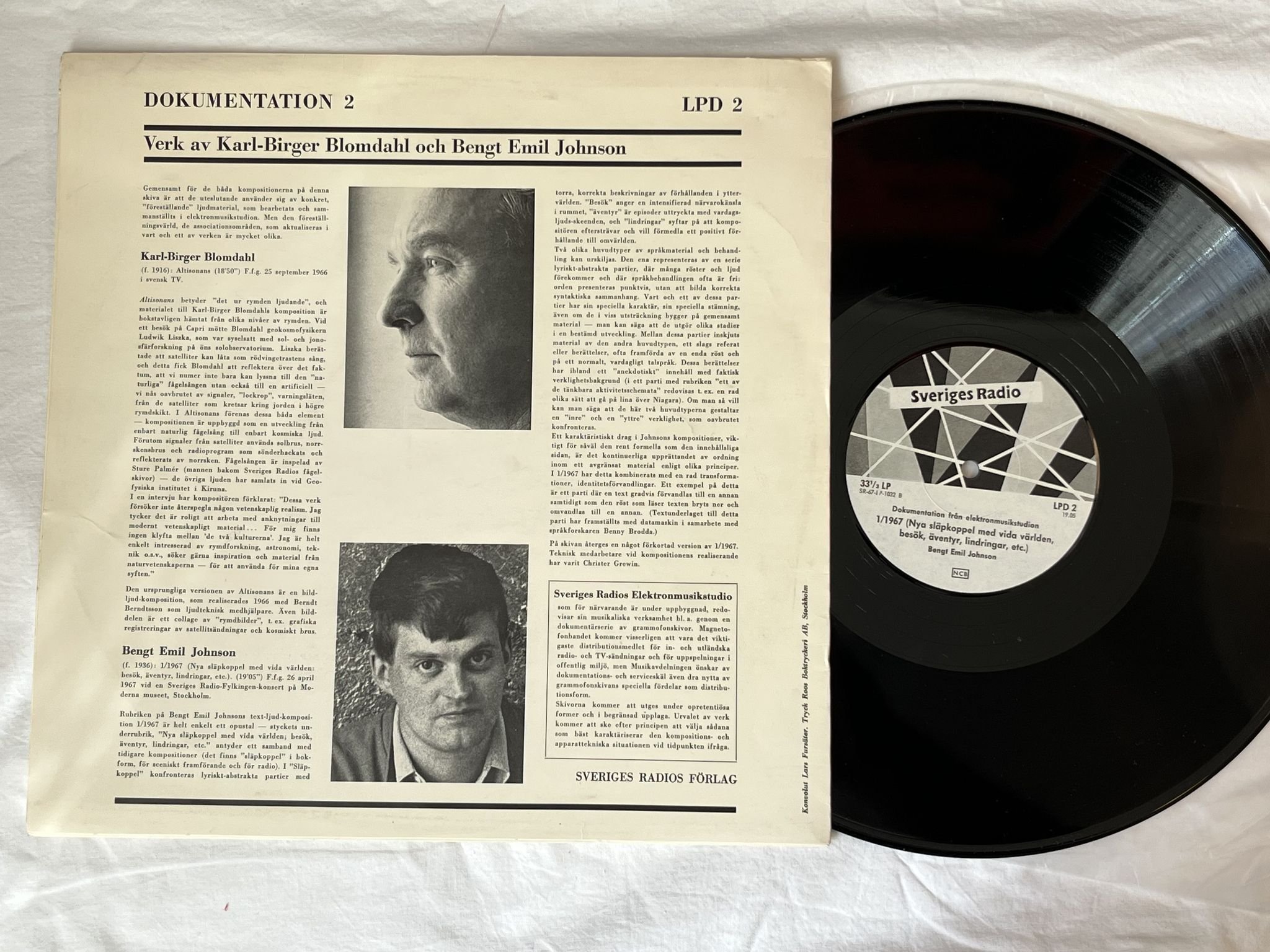 Omslagsbild för skivan Elektronmusikstudion Dokumentation 2 LP -67 Swe SR RECORDS LPD 2