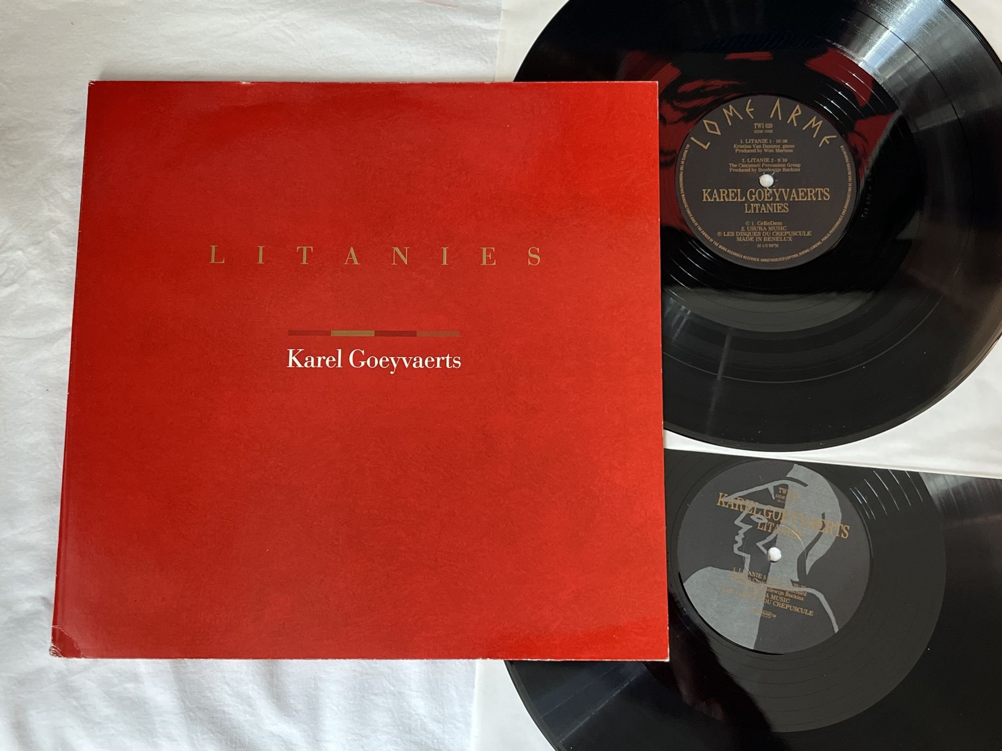 Omslagsbild för skivan KAREL GOEYVAERTS Litanies 2xLP -87 Belgium Lome Arme – TWI 629 * Post-Modern *