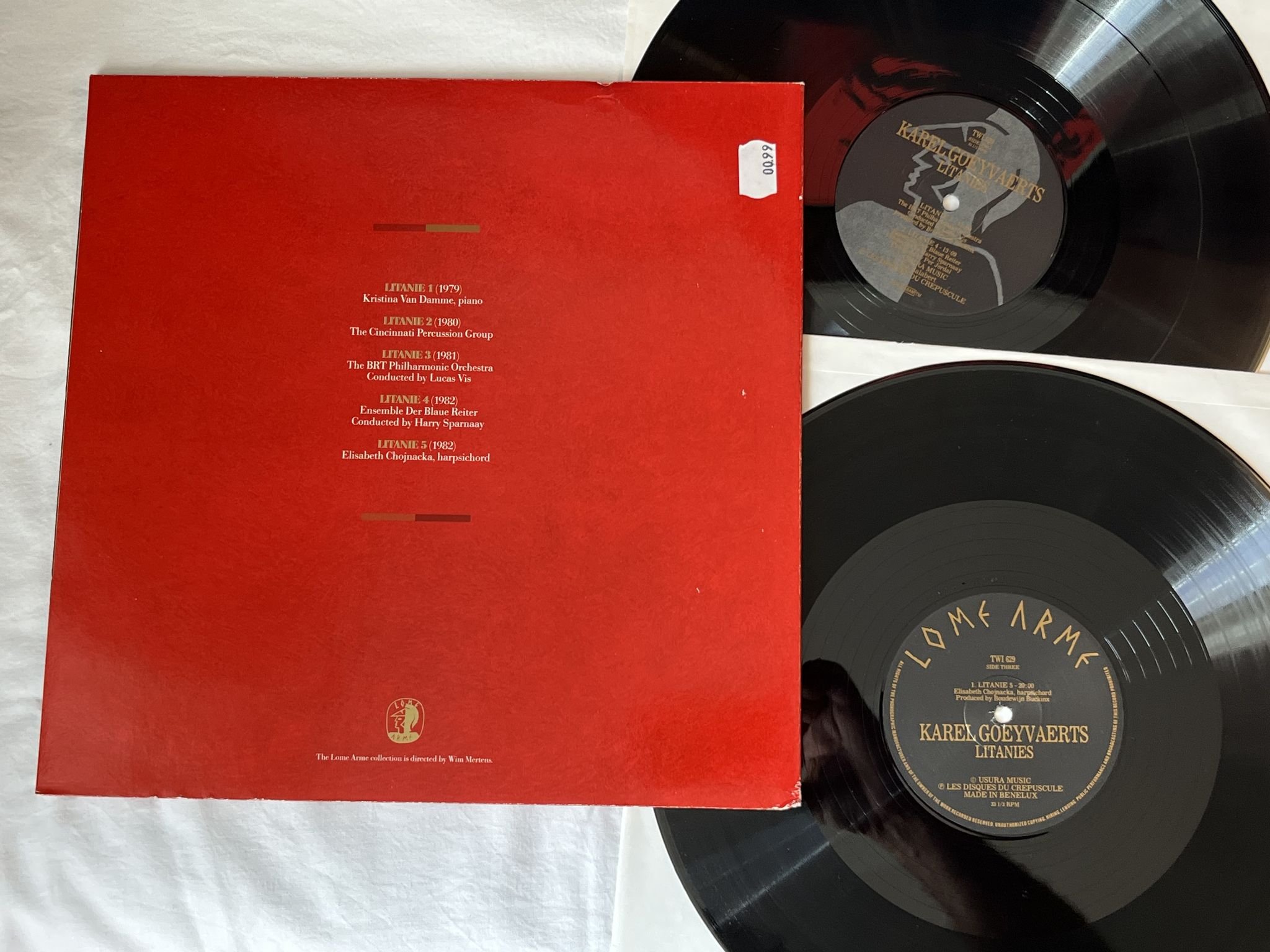 Omslagsbild för skivan KAREL GOEYVAERTS Litanies 2xLP -87 Belgium Lome Arme – TWI 629 * Post-Modern *