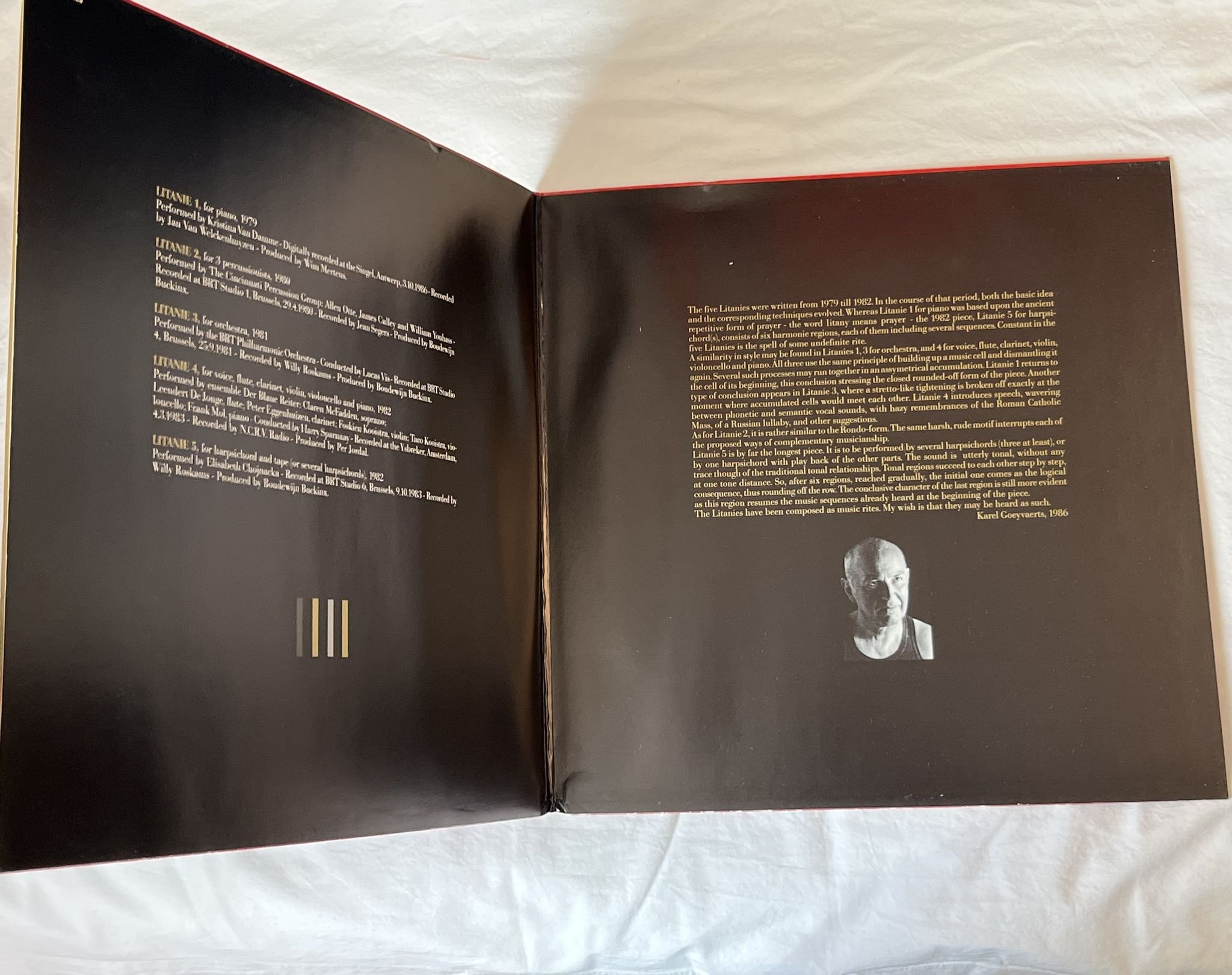 Omslagsbild för skivan KAREL GOEYVAERTS Litanies 2xLP -87 Belgium Lome Arme – TWI 629 * Post-Modern *