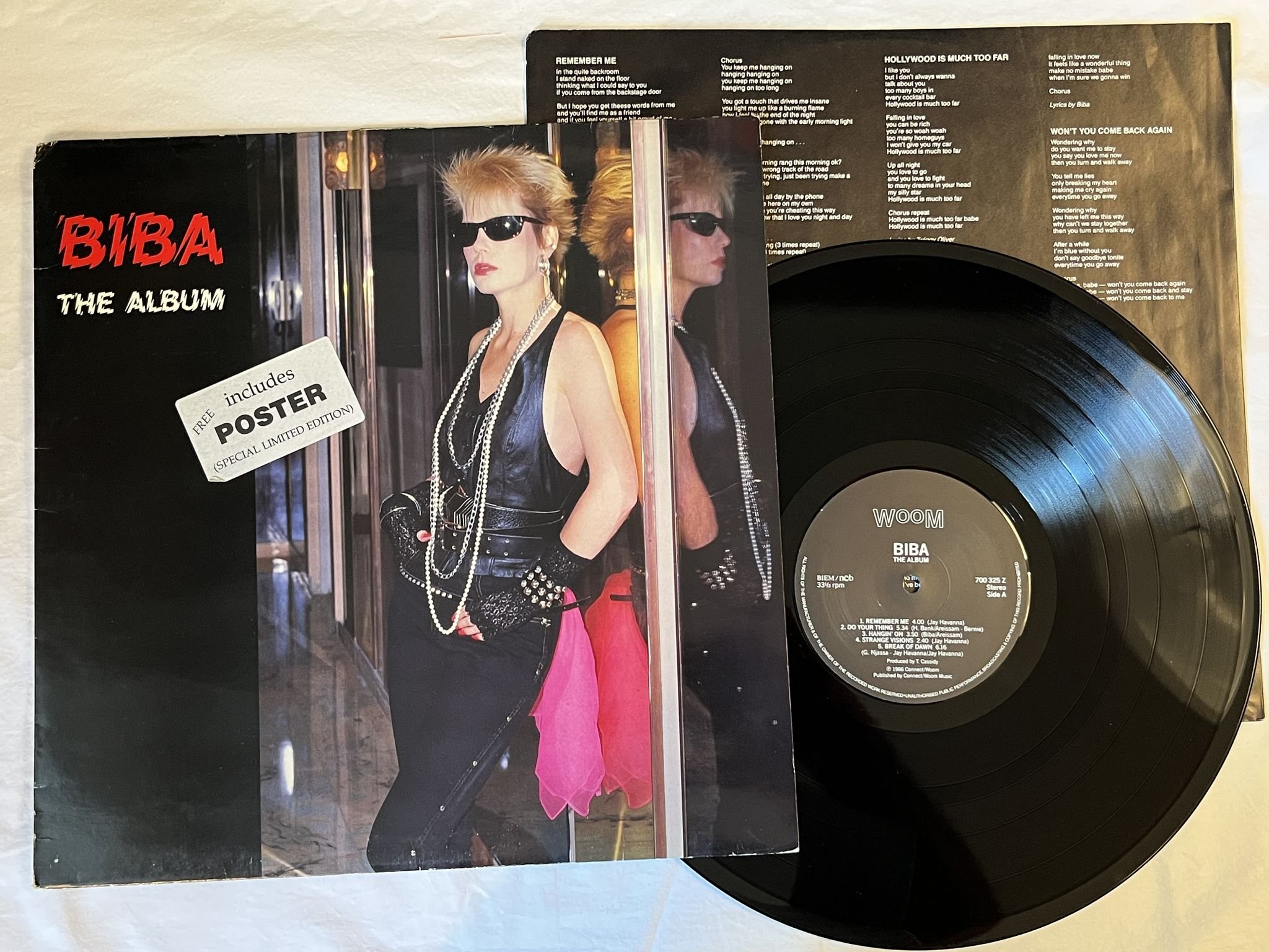 Omslagsbild för skivan BIBA the album LP -86 Swe WOOM 700 325 Z *** ITALO DISCO ***
