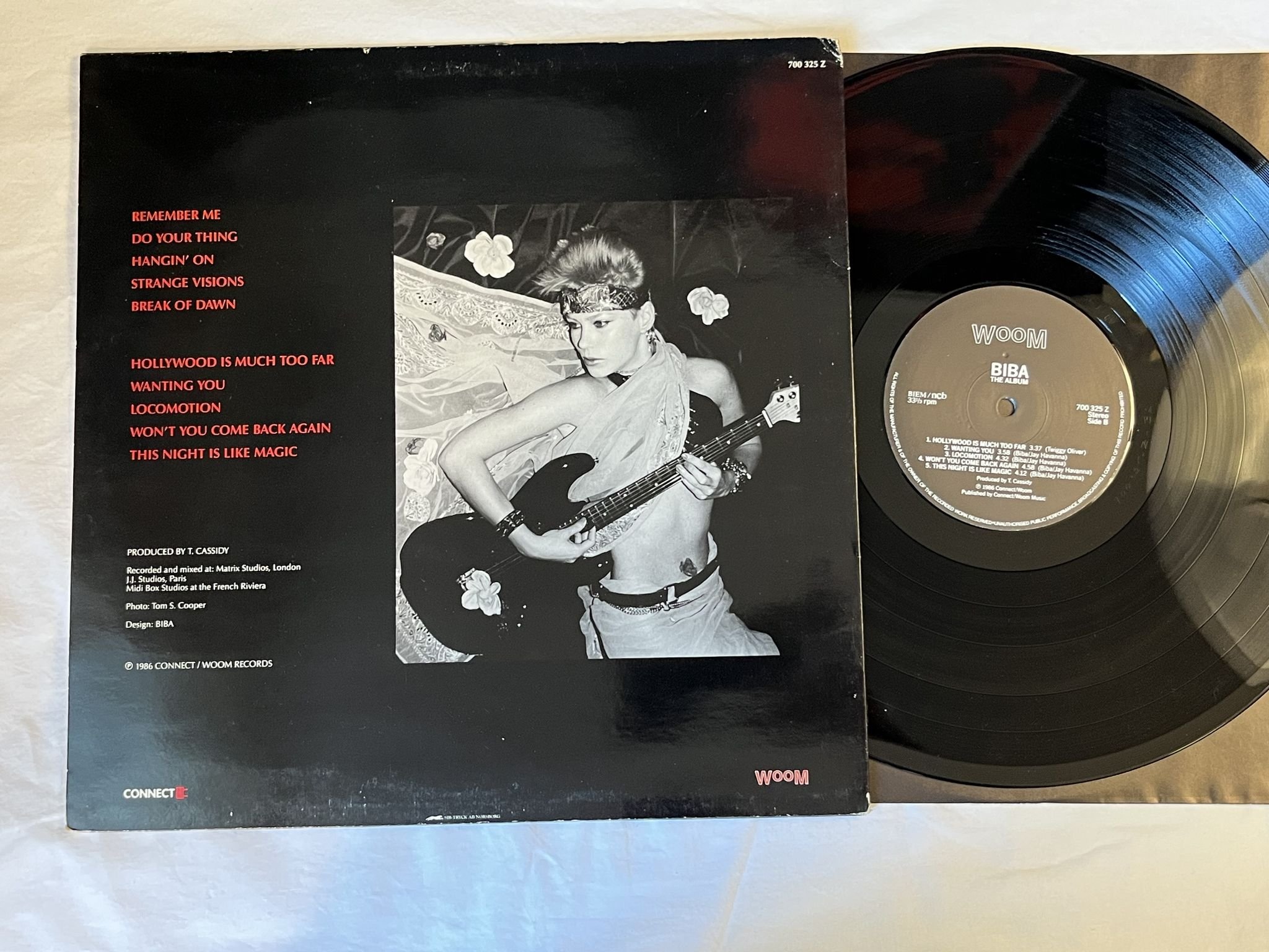 Omslagsbild för skivan BIBA the album LP -86 Swe WOOM 700 325 Z *** ITALO DISCO ***