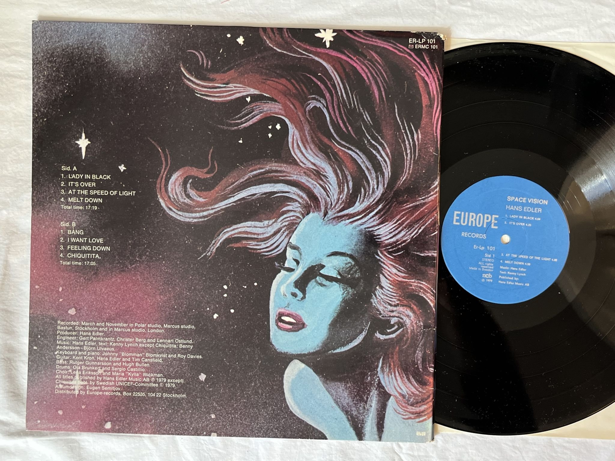 Omslagsbild för skivan HANS EDLER space vision LP -79 Swe EUROPE Er-Lp 101