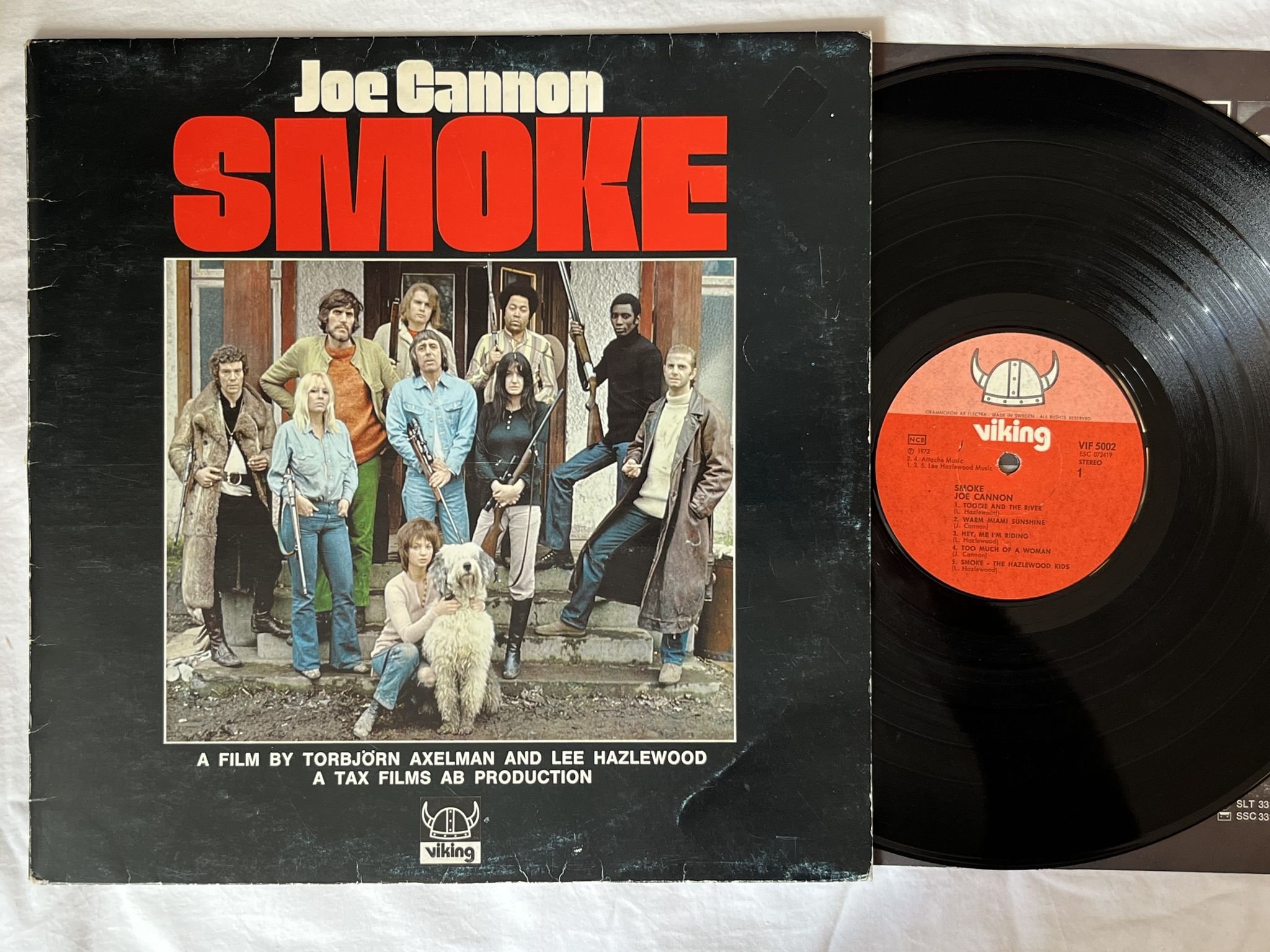 Omslagsbild för skivan JOE CANNON Smoke - A Film By T. Axelman & Lee Hazlewood LP -72 viking vif 5002