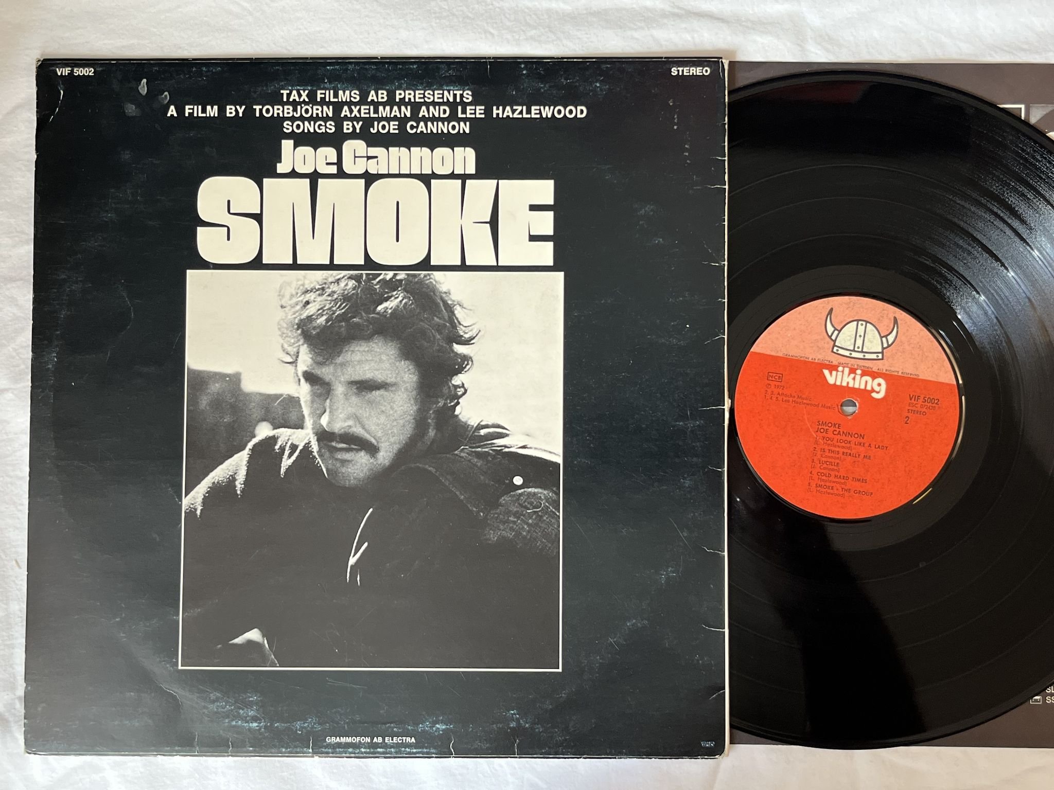 Omslagsbild för skivan JOE CANNON Smoke - A Film By T. Axelman & Lee Hazlewood LP -72 viking vif 5002
