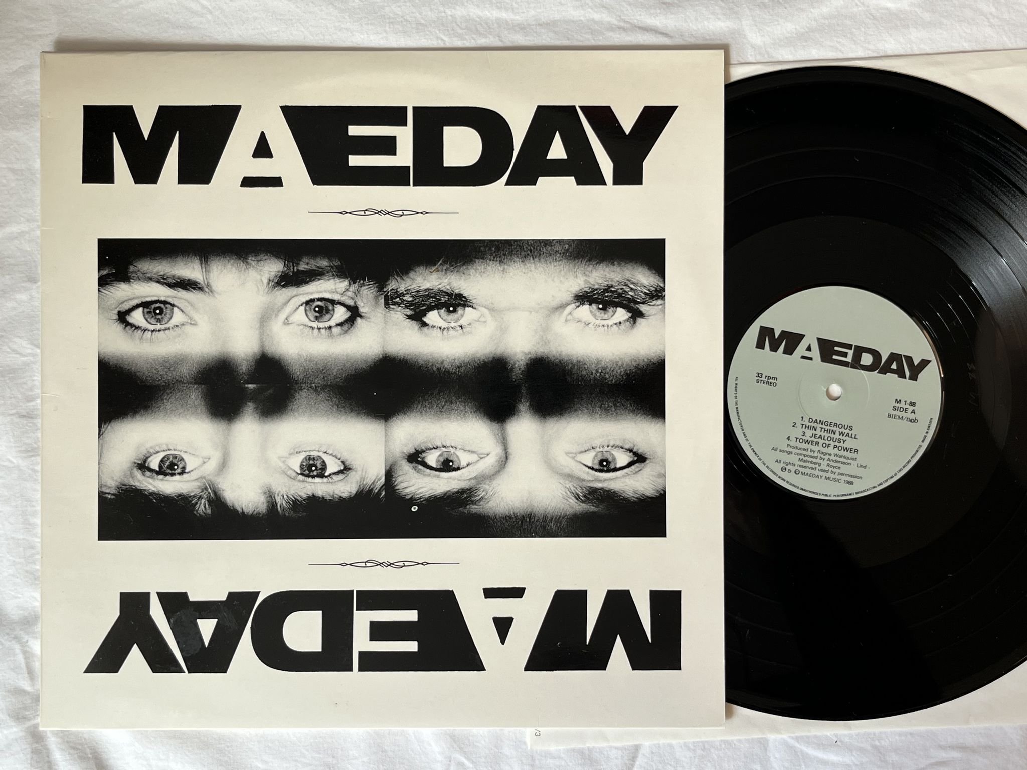 Omslagsbild för skivan MAEDAY s/t LP -88 MAEDAY MUSIC M 1-88 *** RARE SWEDISH AOR ***