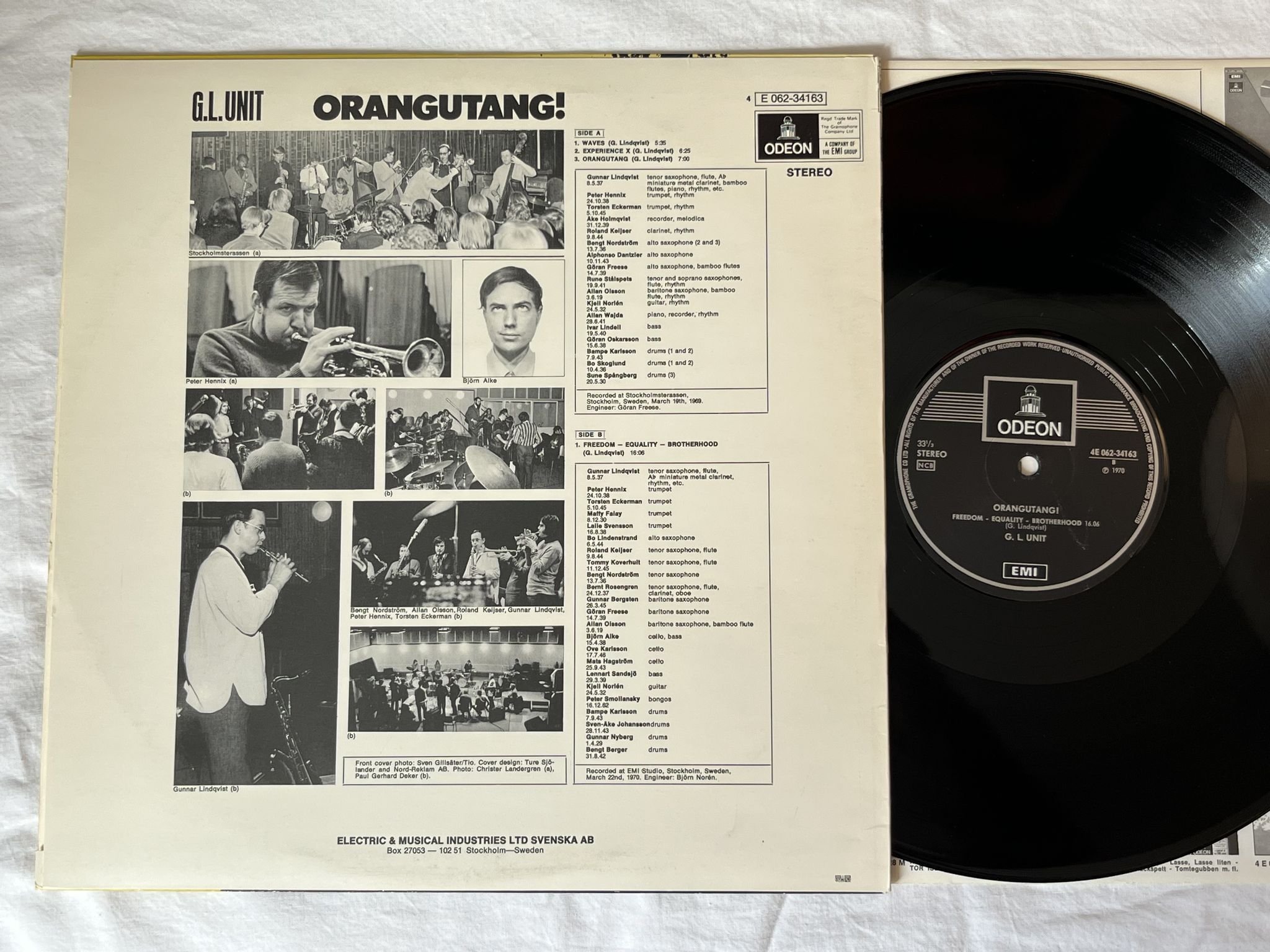 Omslagsbild för skivan G.L. UNIT orangutang ! LP -70 ODEON 4E 062-34163 *** RARE FREE JAZZ ***