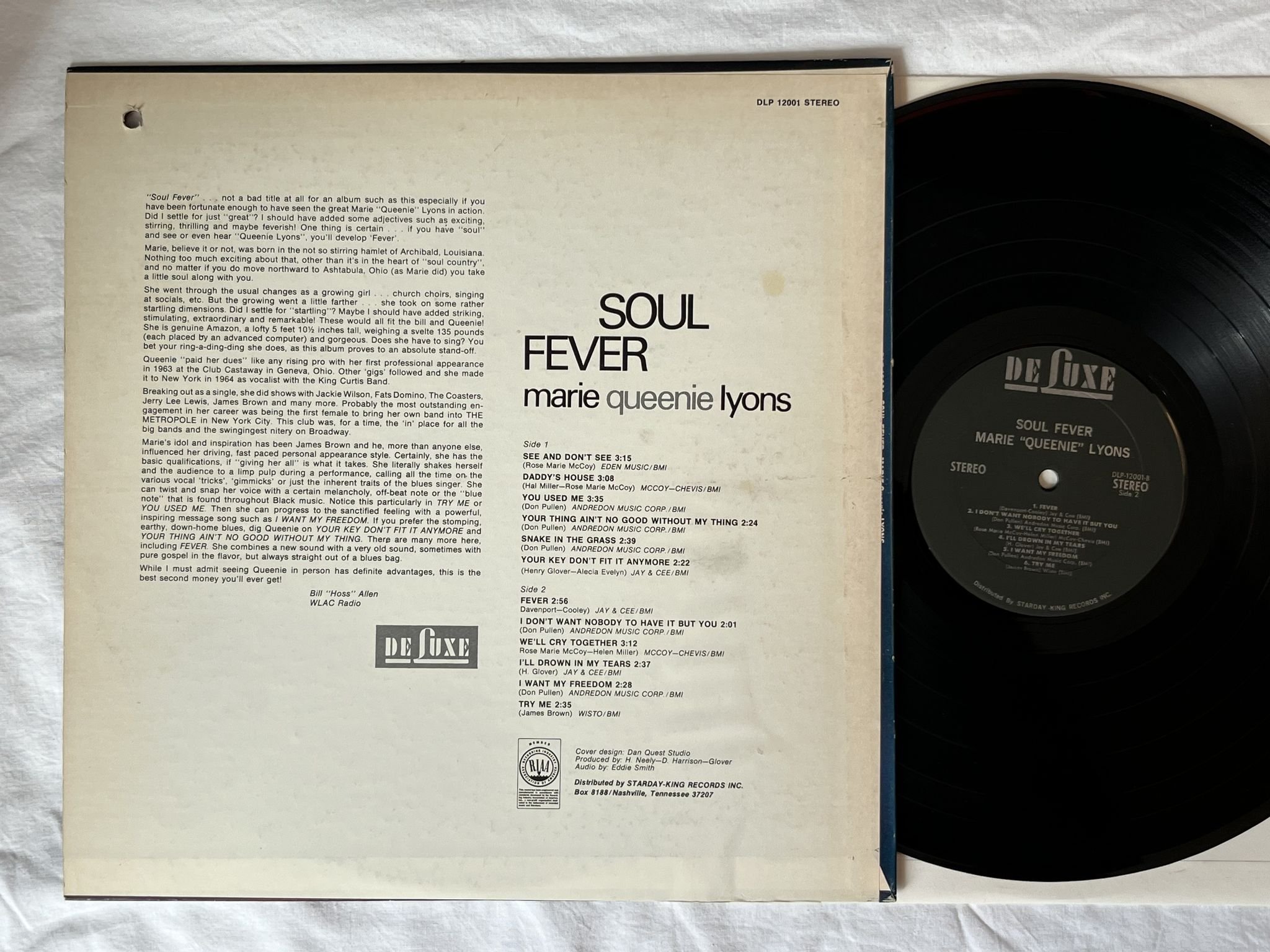 Omslagsbild för skivan MARIE QUEENIE LYONS soul fever LP -70 US DELUXE DLP 12001 *** RARE OG SOUL ***