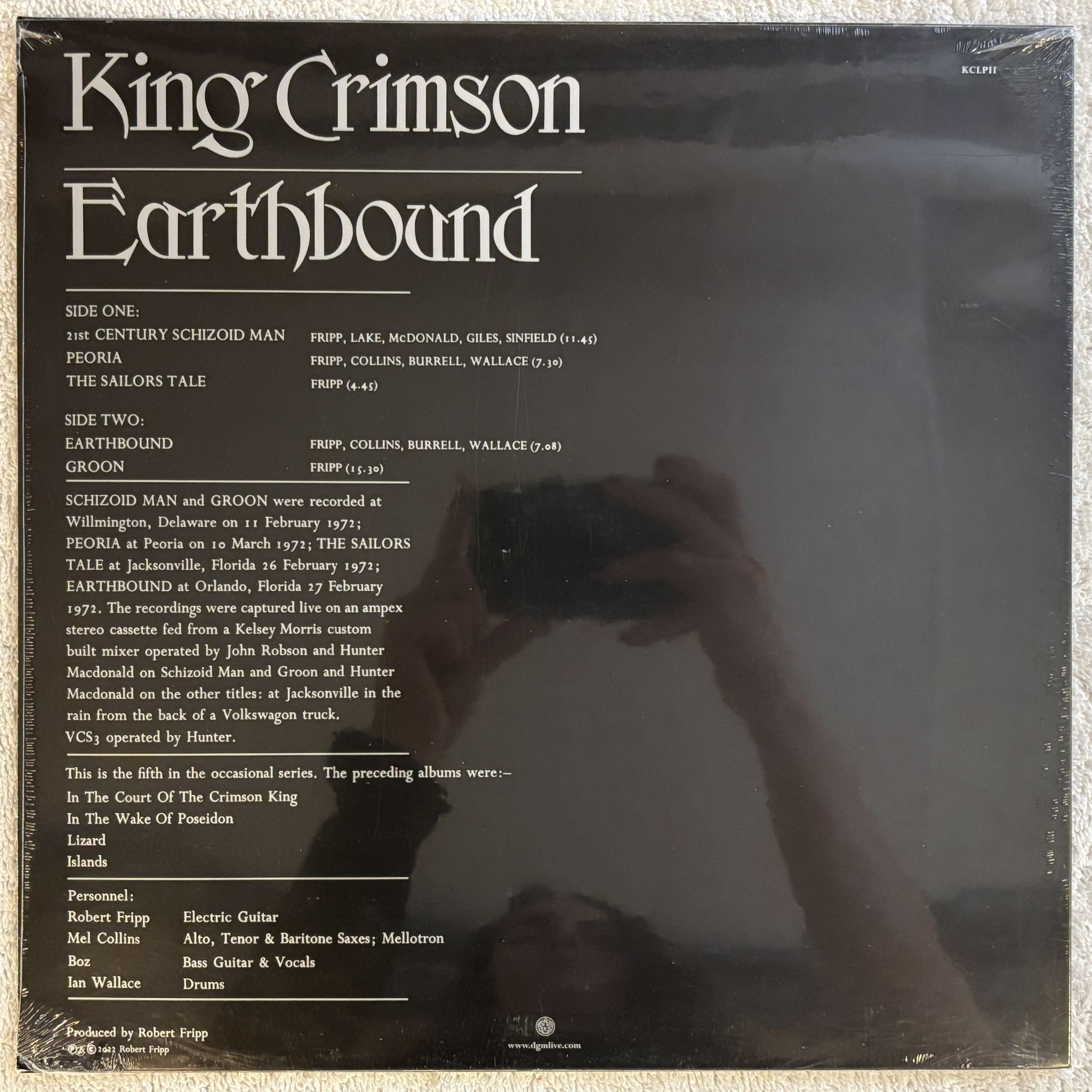 Omslagsbild för skivan KING CRIMSON Earthbound LP -2022 RE Discipline Global Mobile – KCLP11