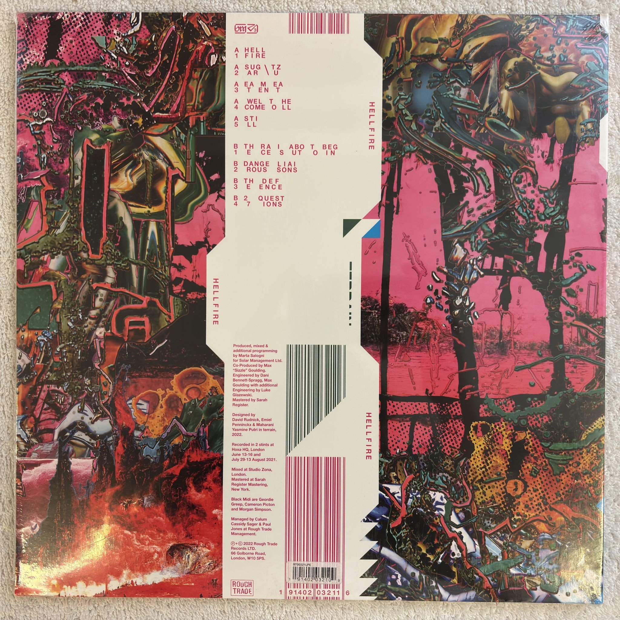 Omslagsbild för skivan BLACK MIDI Hellfire LP -2022 UK Rough Trade – RT0321LP