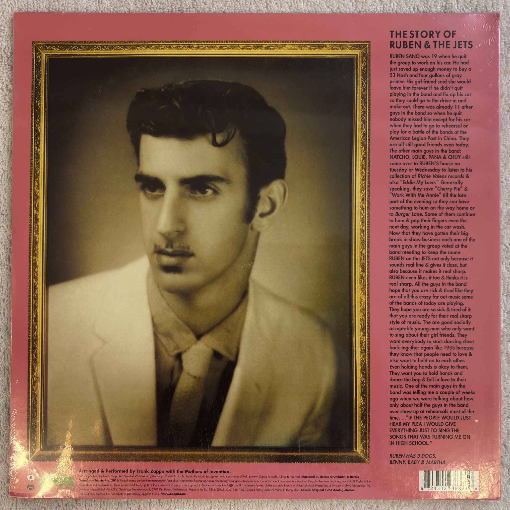 Omslagsbild för skivan FRANK ZAPPA & OTHER – Cruising With Ruben & The Jets LP - 2016 ZR 3838-1