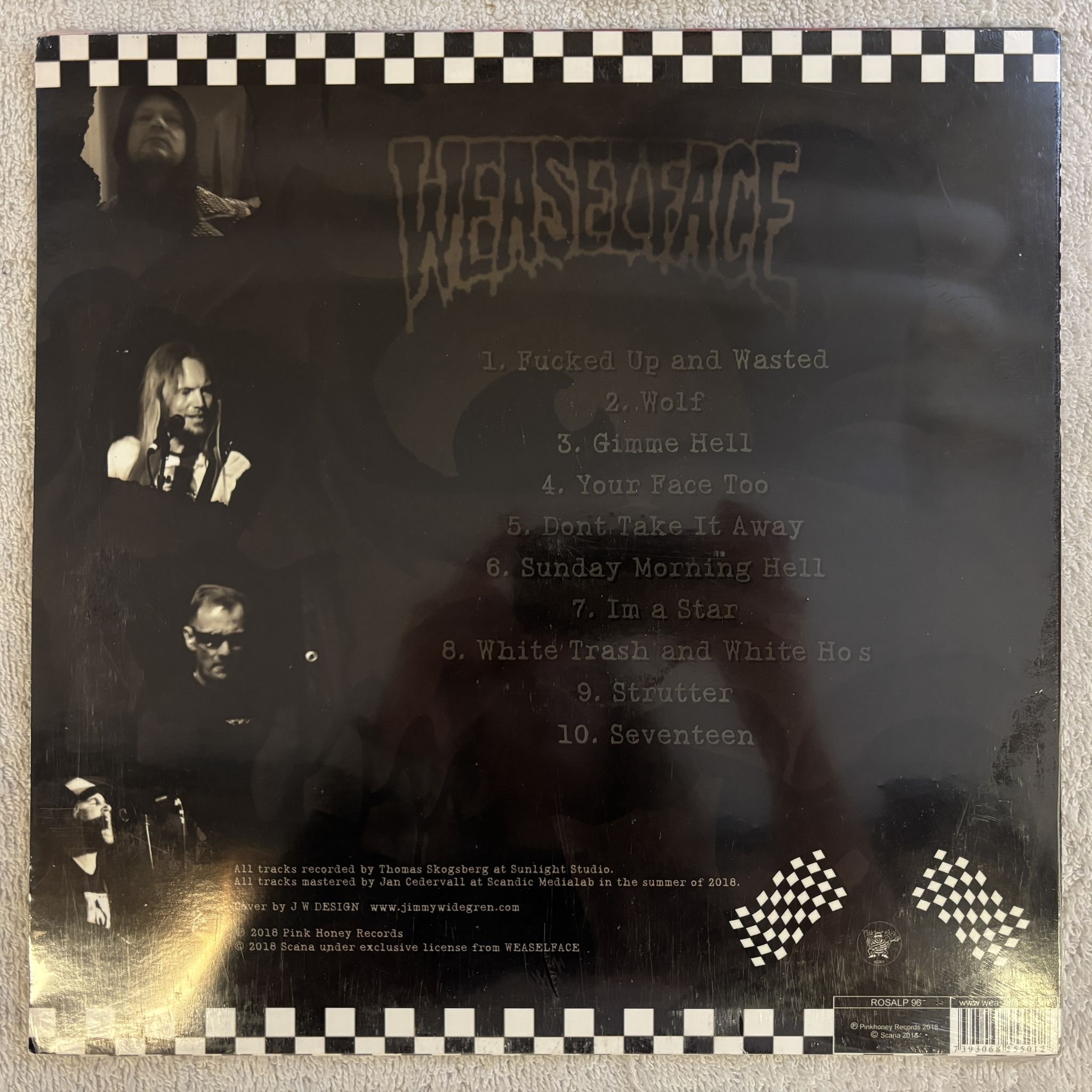 Omslagsbild för skivan WEASELFACE armed & misfit LP - 2018 ROSALP 96