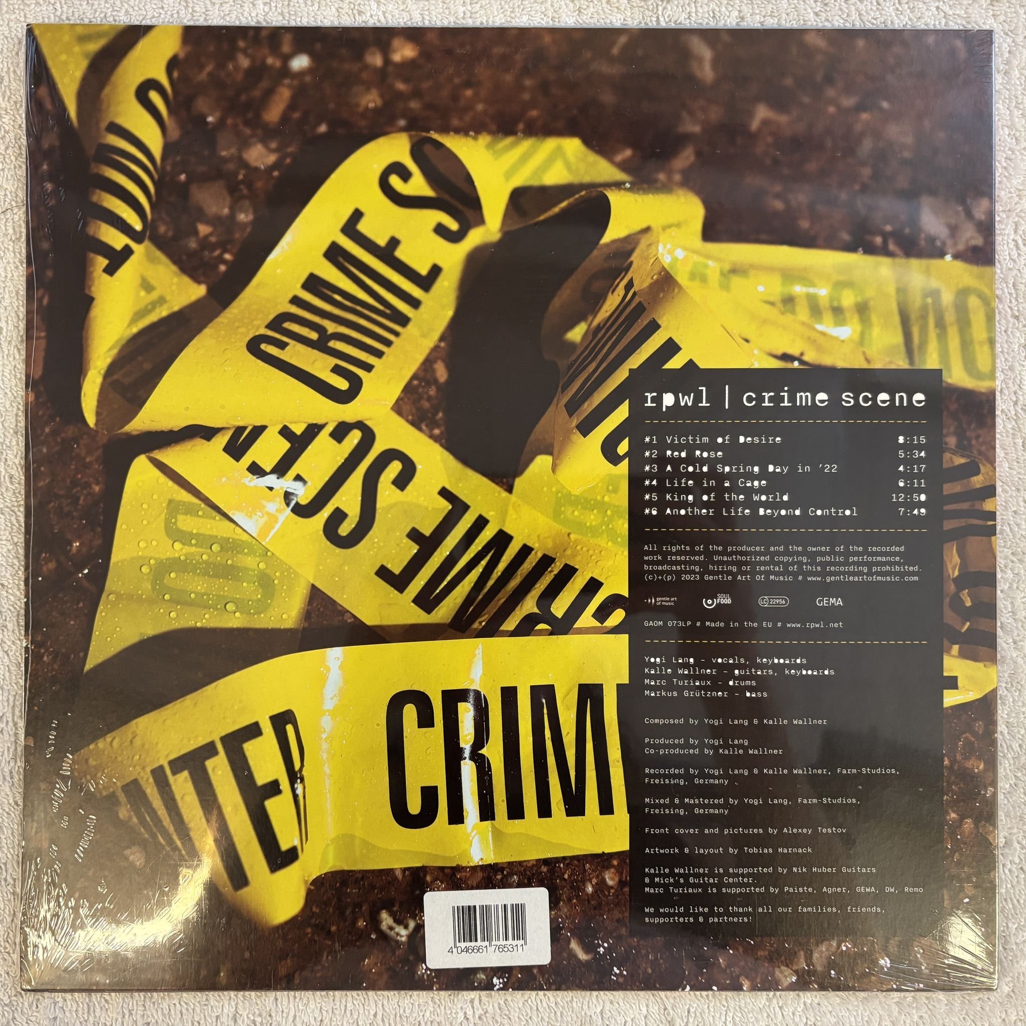 Omslagsbild för skivan RPWL crime scene LP - 2023 GAOM 073LP