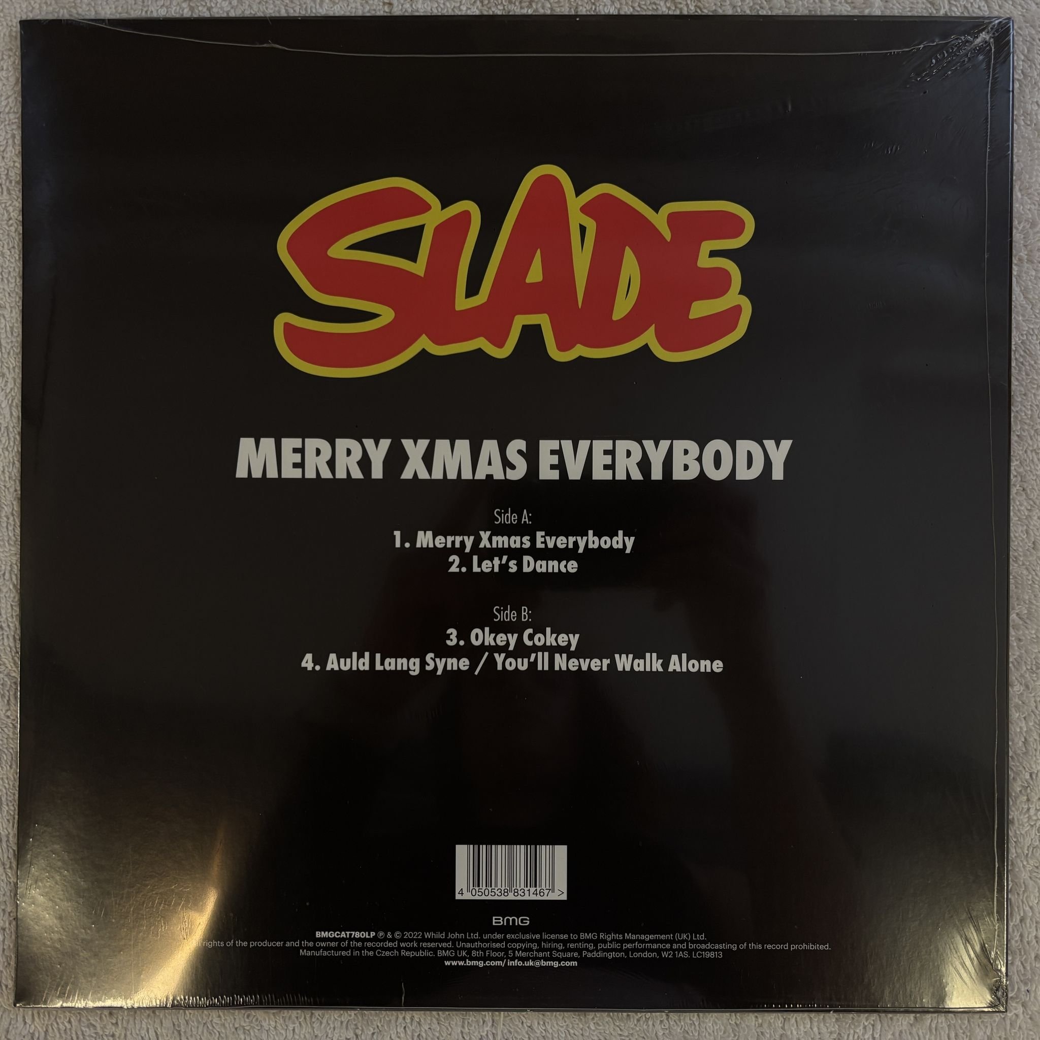 Omslagsbild för skivan SLADE Merry Xmas Everybody LP- 2022 BMG BMGCAT780LP