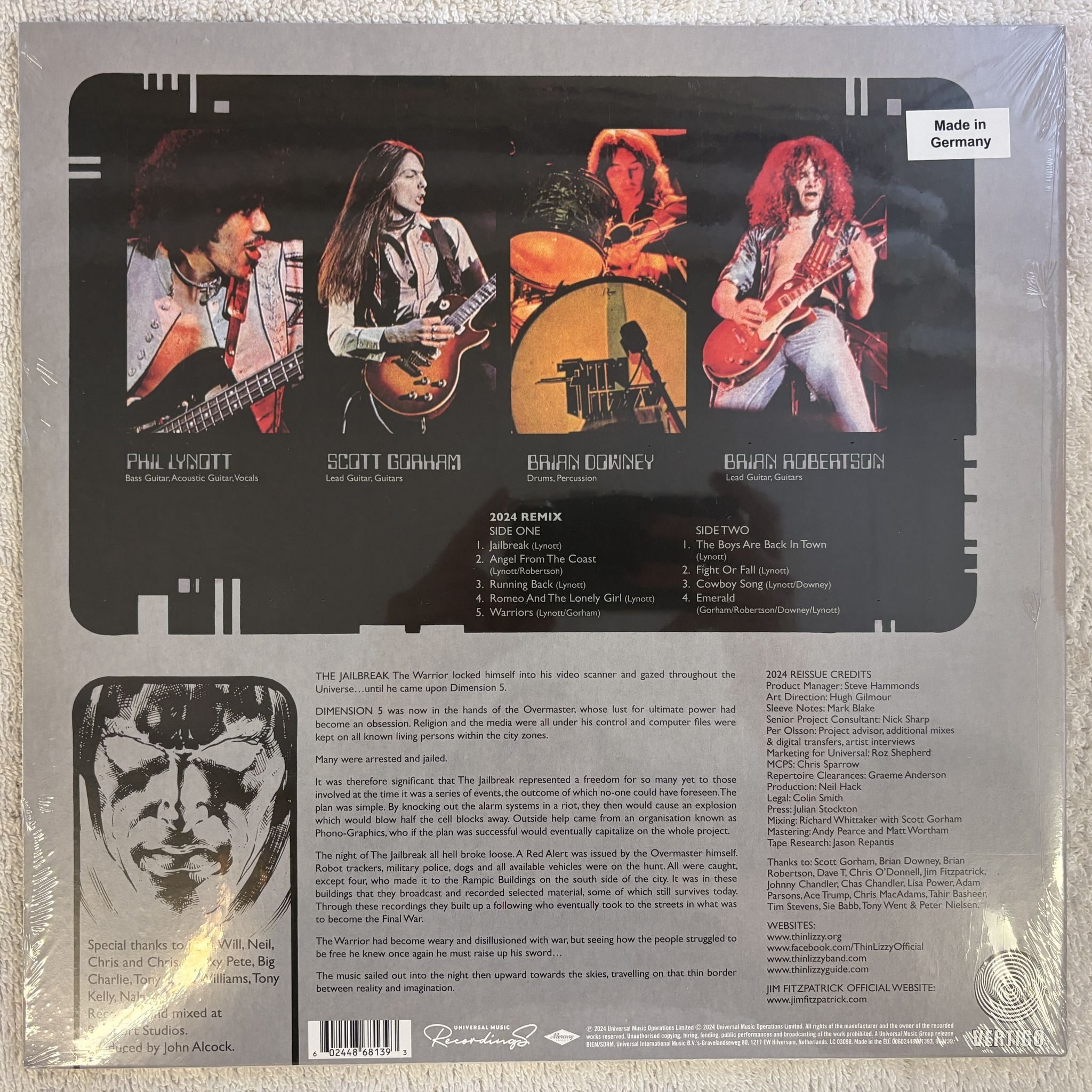 Omslagsbild för skivan THIN LIZZY Jailbreak (2024 Remix) LP- 2024 Vertigo – 868139