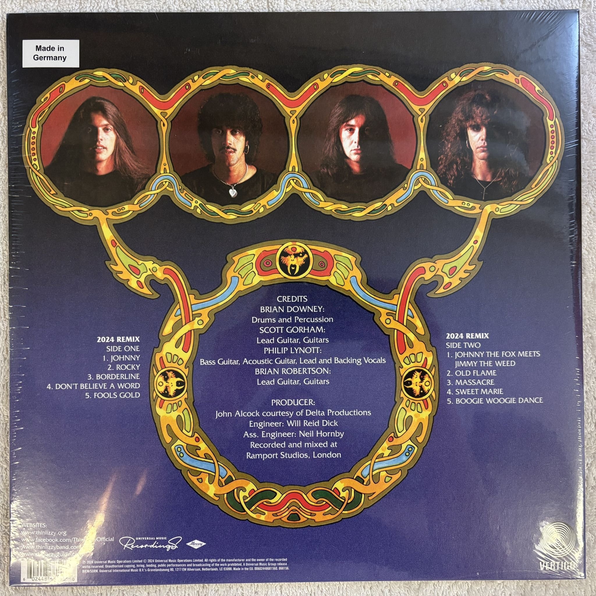 Omslagsbild för skivan THIN LIZZY Johnny The Fox (2024 Remix) LP- 2024 Vertigo – 868156