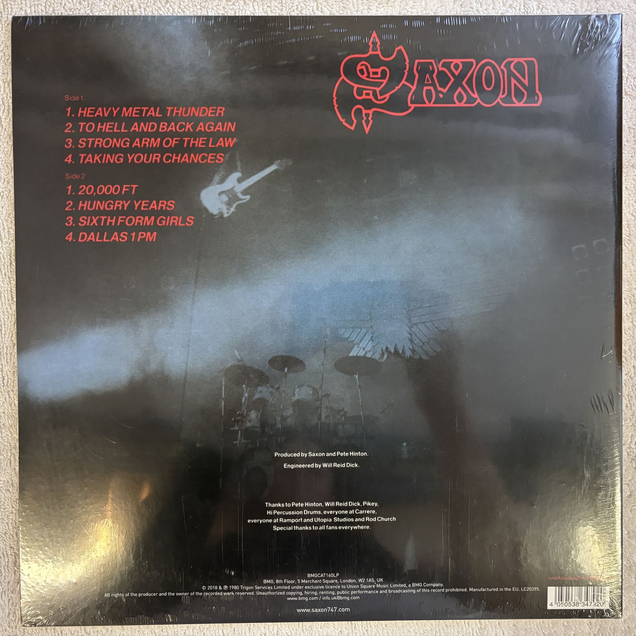 Omslagsbild för skivan SAXON Strong Arm Of The Law LP- 2018 BMG – BMGCAT160LP