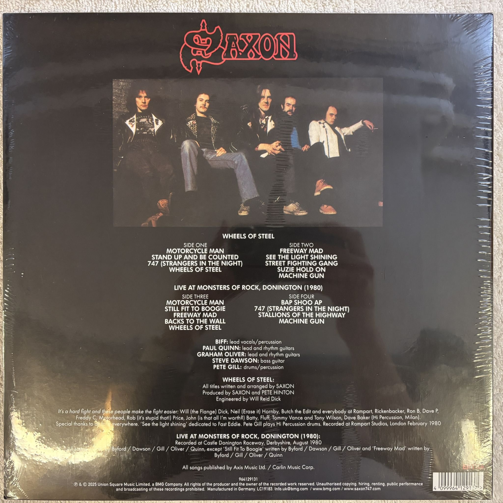 Omslagsbild för skivan SAXON Wheels Of Steel LP- 2025 BMG – 964129131