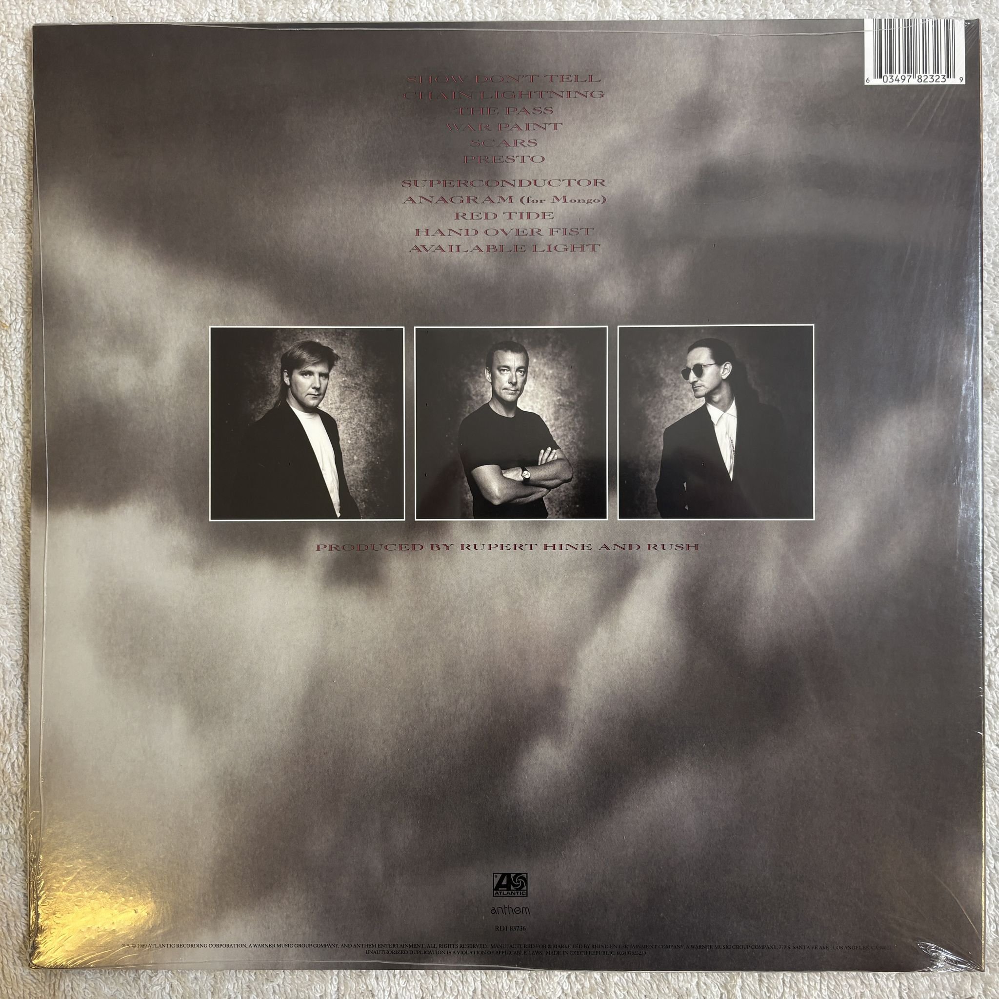 Omslagsbild för skivan RUSH Presto LP Atlantic RD1 83736