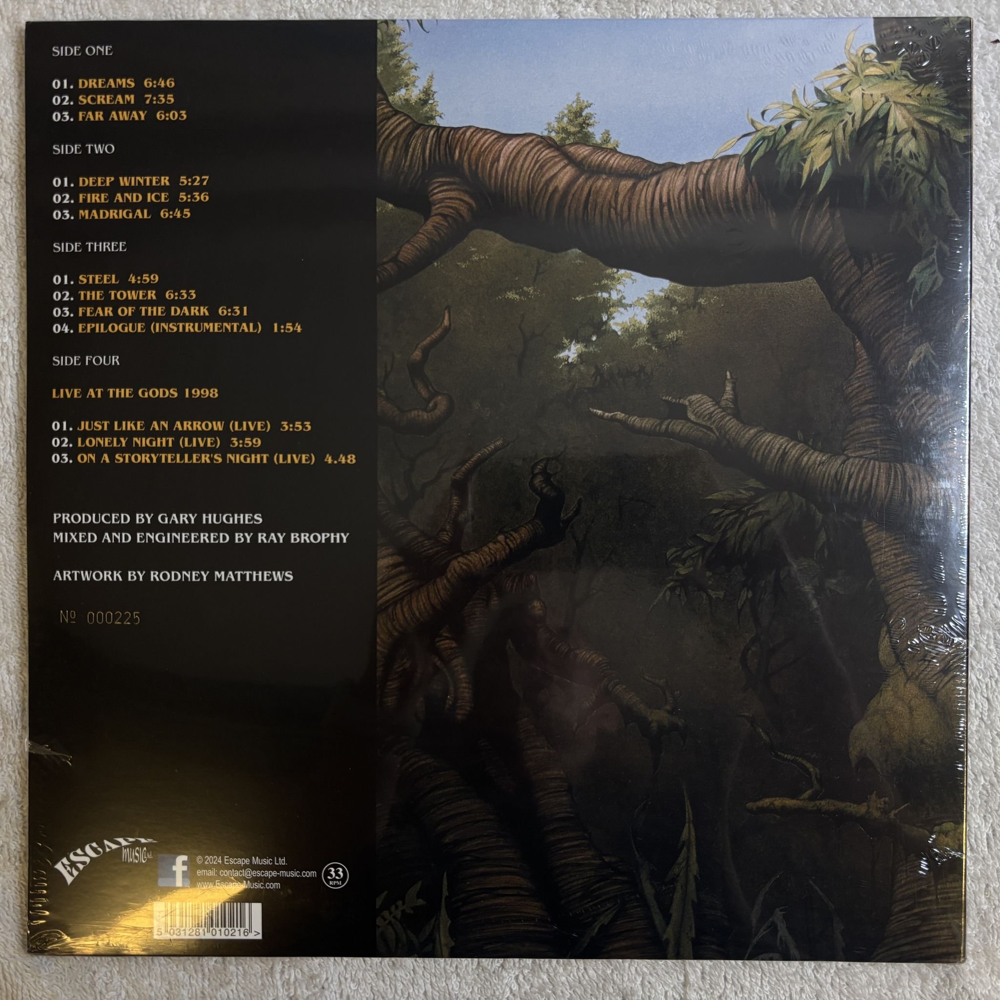 Omslagsbild för skivan BOB CATLEY The Tower 2xLP- 2024 Escape Music Ltd. ESMV1021