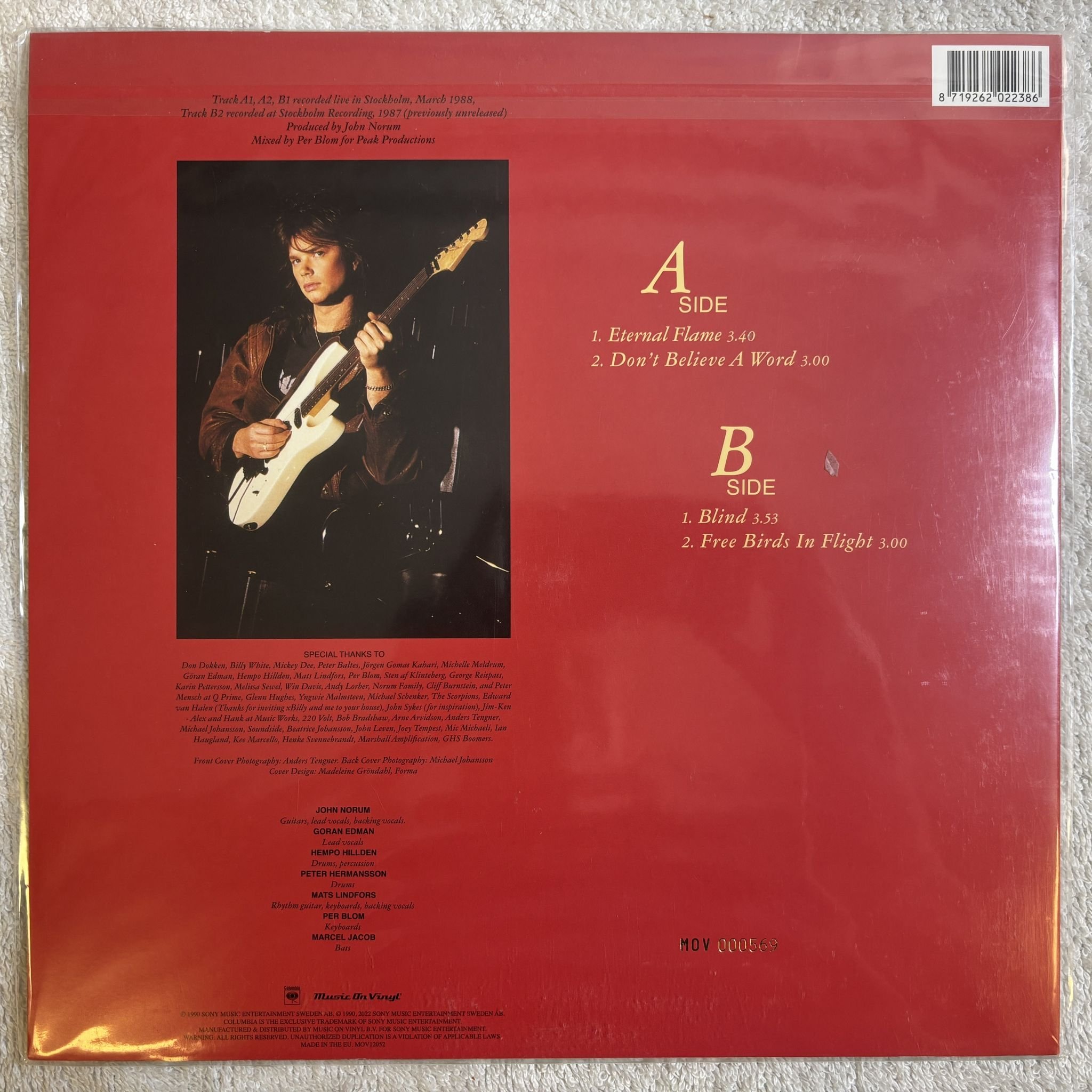 Omslagsbild för skivan JOHN NORUM Live In Stockholm LP- 2022 Music On Vinyl – MOV12052