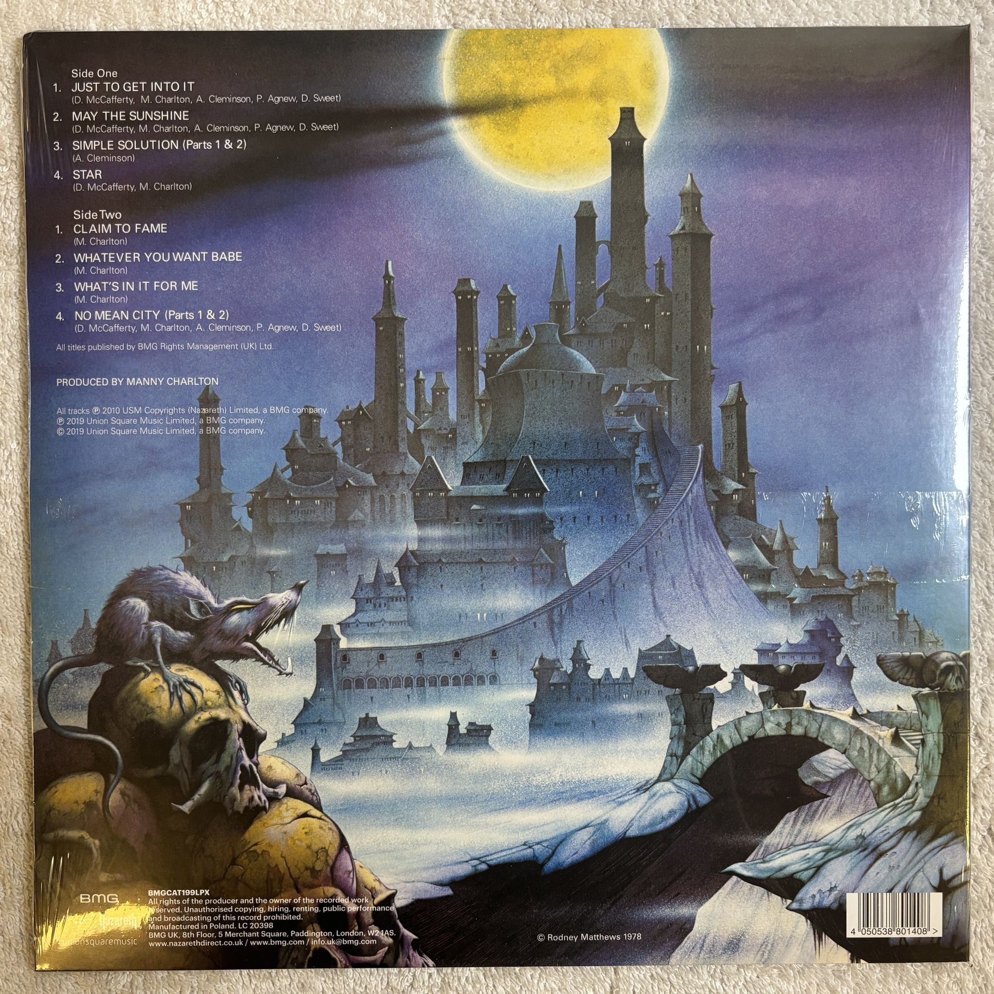 Omslagsbild för skivan NAZARETH No Mean City LP- 2019 BMG BMGCAT199LPX
