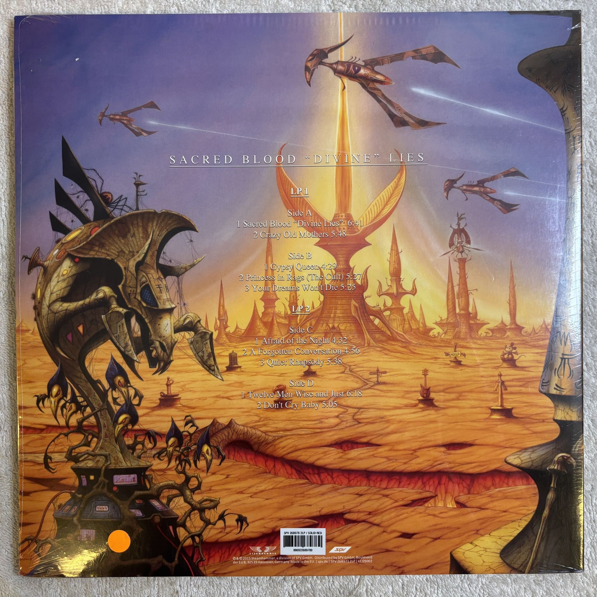 Omslagsbild för skivan MAGNUM Sacred Blood "Divine" Lies 2xLP- 2015 SPV SPV 268971 2LP