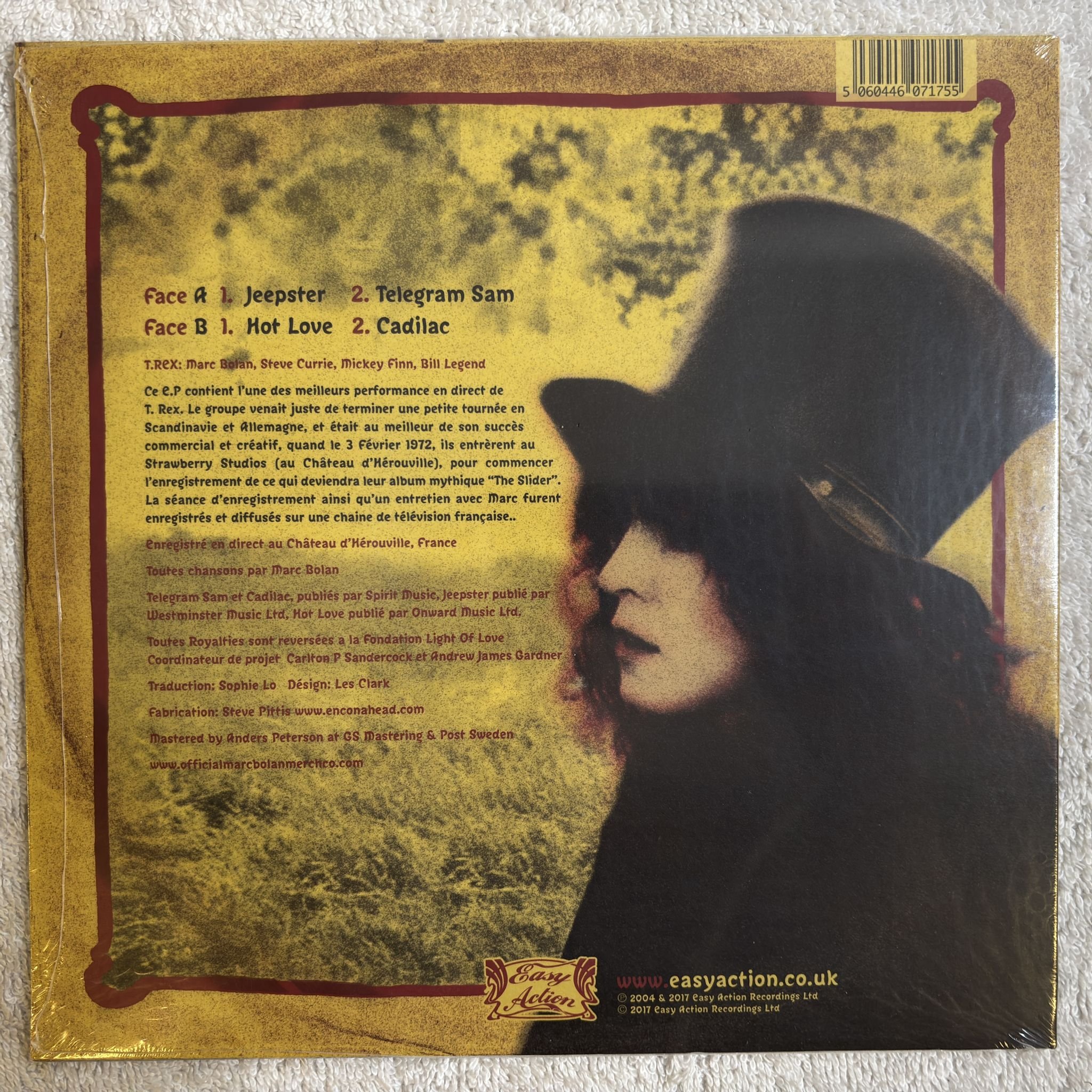Omslagsbild för skivan T. REX At The Château D'Hérouville 10" -2017 Easy Action EARS137