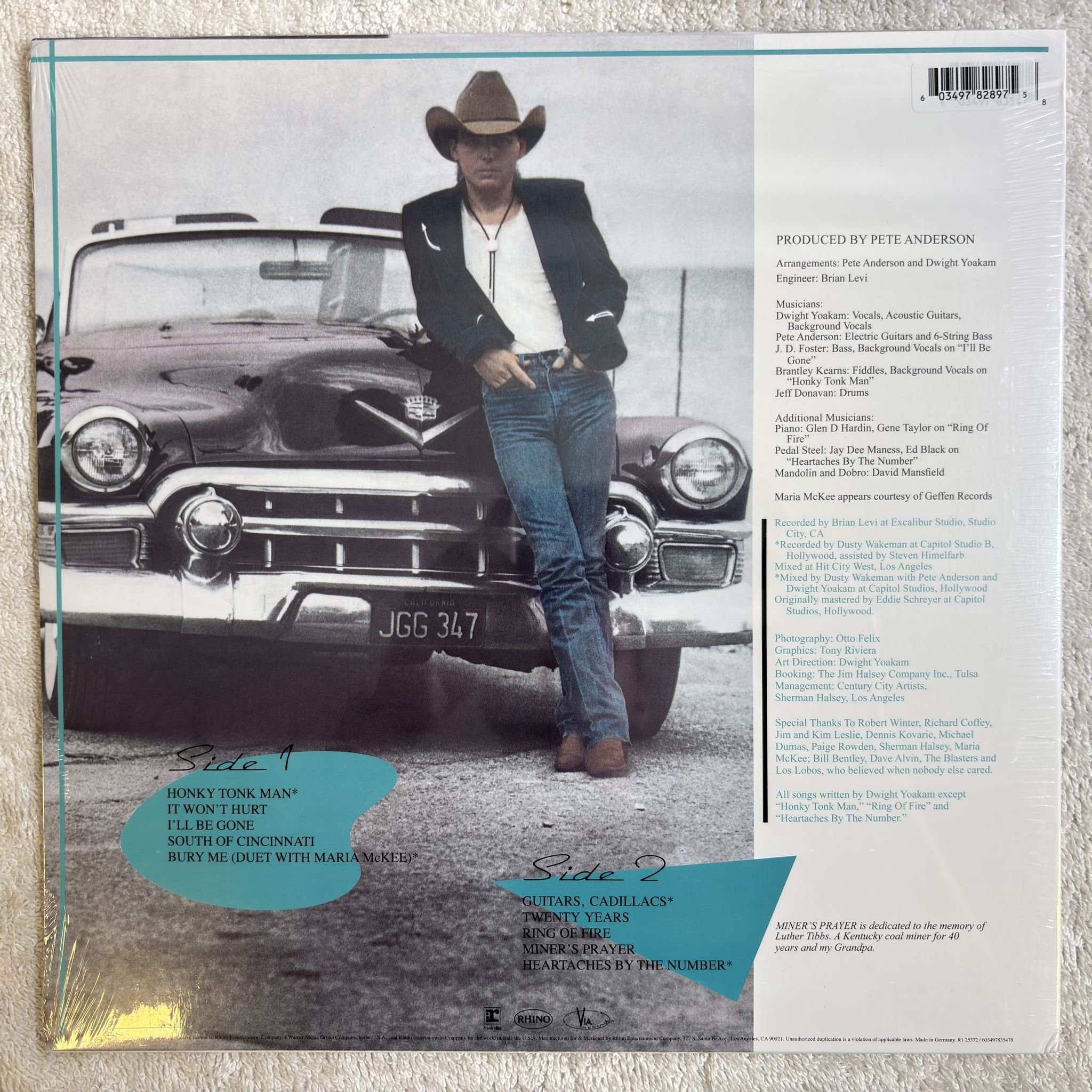 Omslagsbild för skivan DWIGHT YOAKAM Guitars, Cadillacs, Etc., Etc. LP- 2023 Rhino Records R1 253