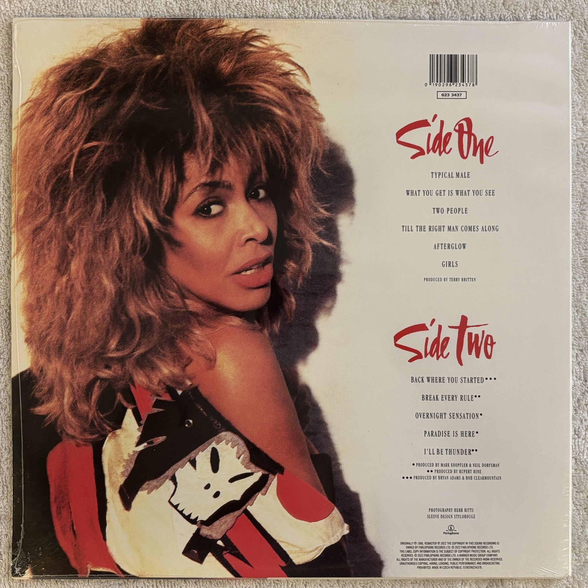 Omslagsbild för skivan TINA TURNER break every rule LP reissue -2022 Parlophone 623 3437
