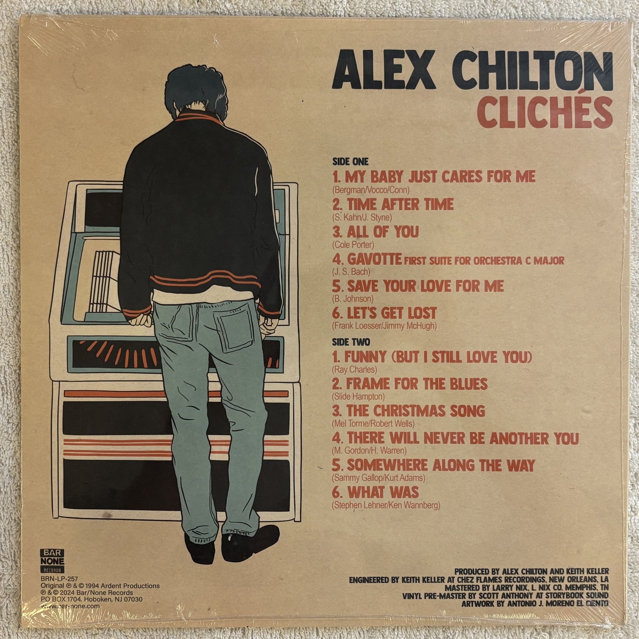 Omslagsbild för skivan ALEX CHILTON clichés Lp - 2024 Bar None Records BRN-LP-257