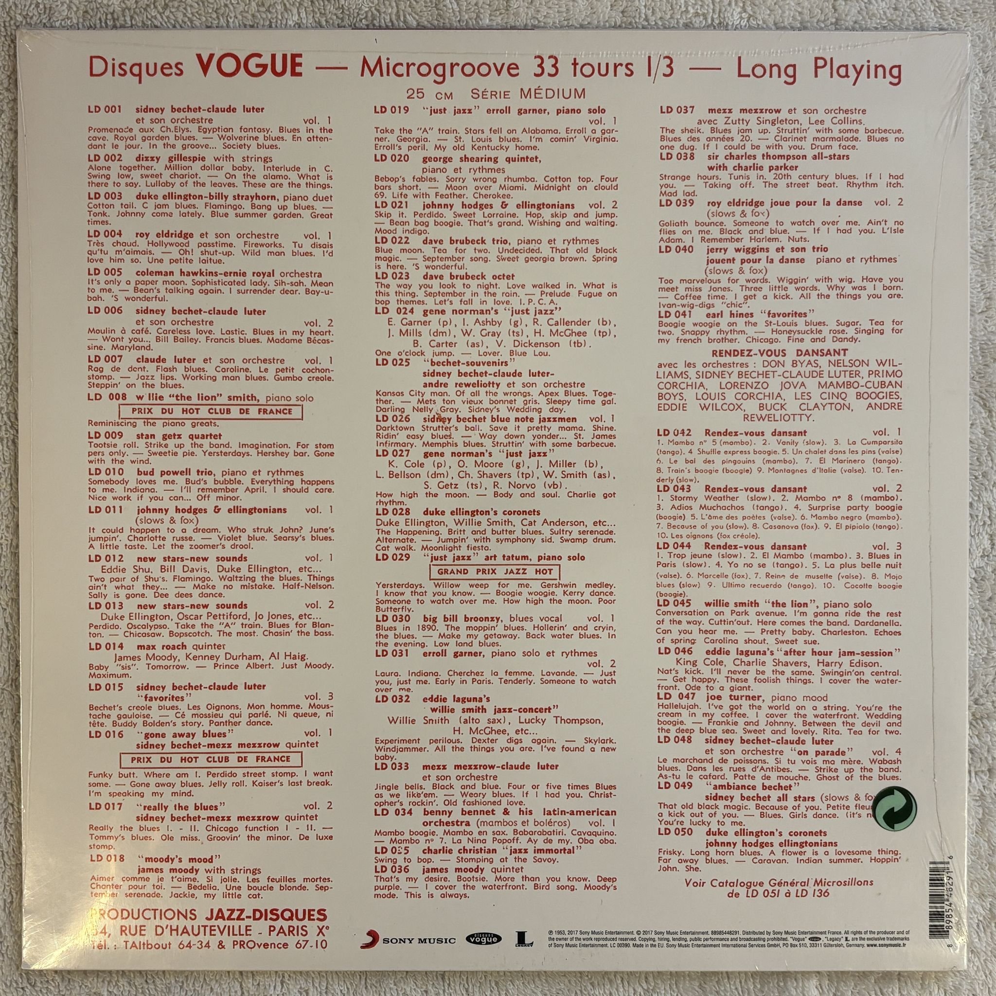 Omslagsbild för skivan THE RED NORVO TRIO men at work vol.1 LP -201 Disques Vogue – 88985448291