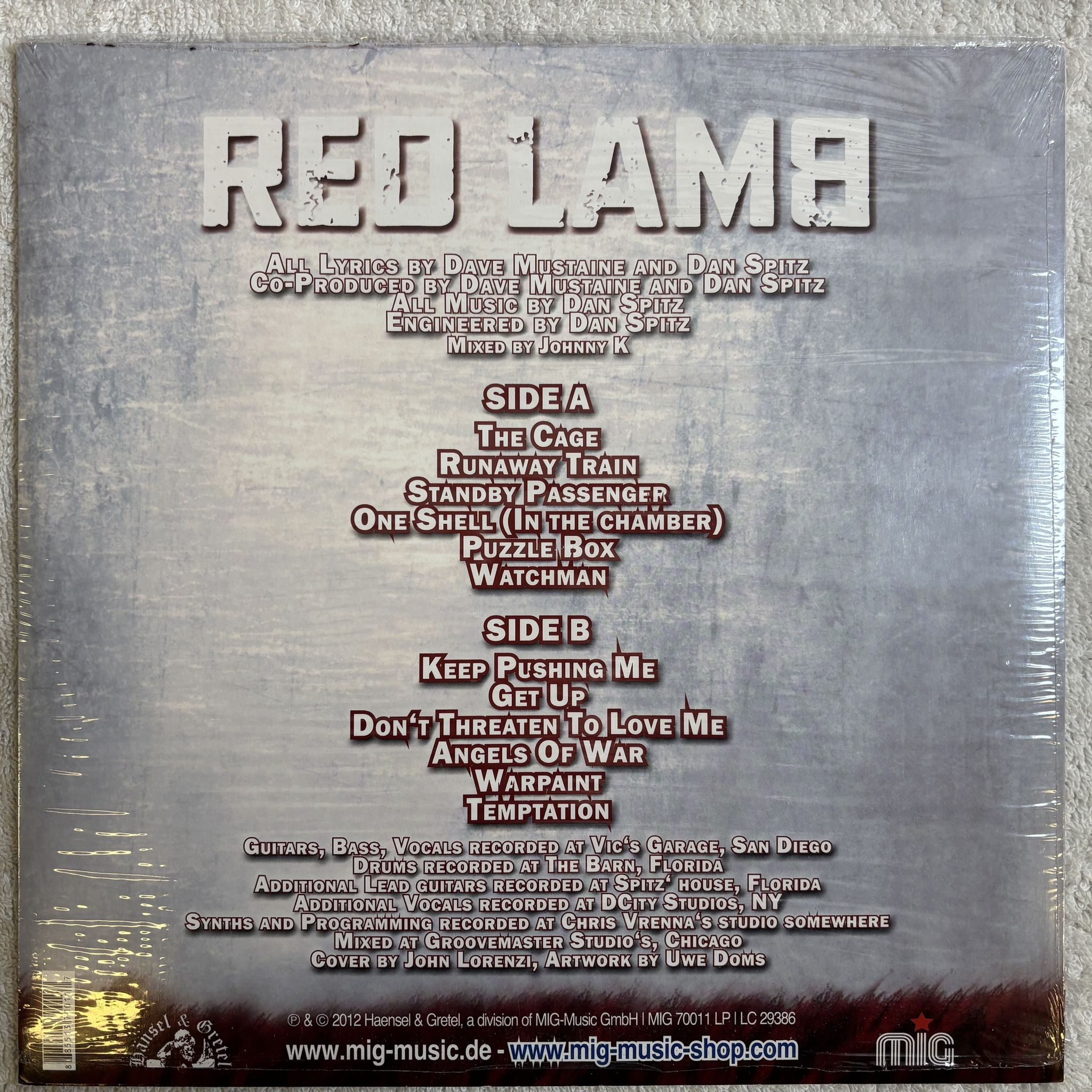 Omslagsbild för skivan RED LAMB Red Lamb LP- 2012 MIG MIG 70011 LP