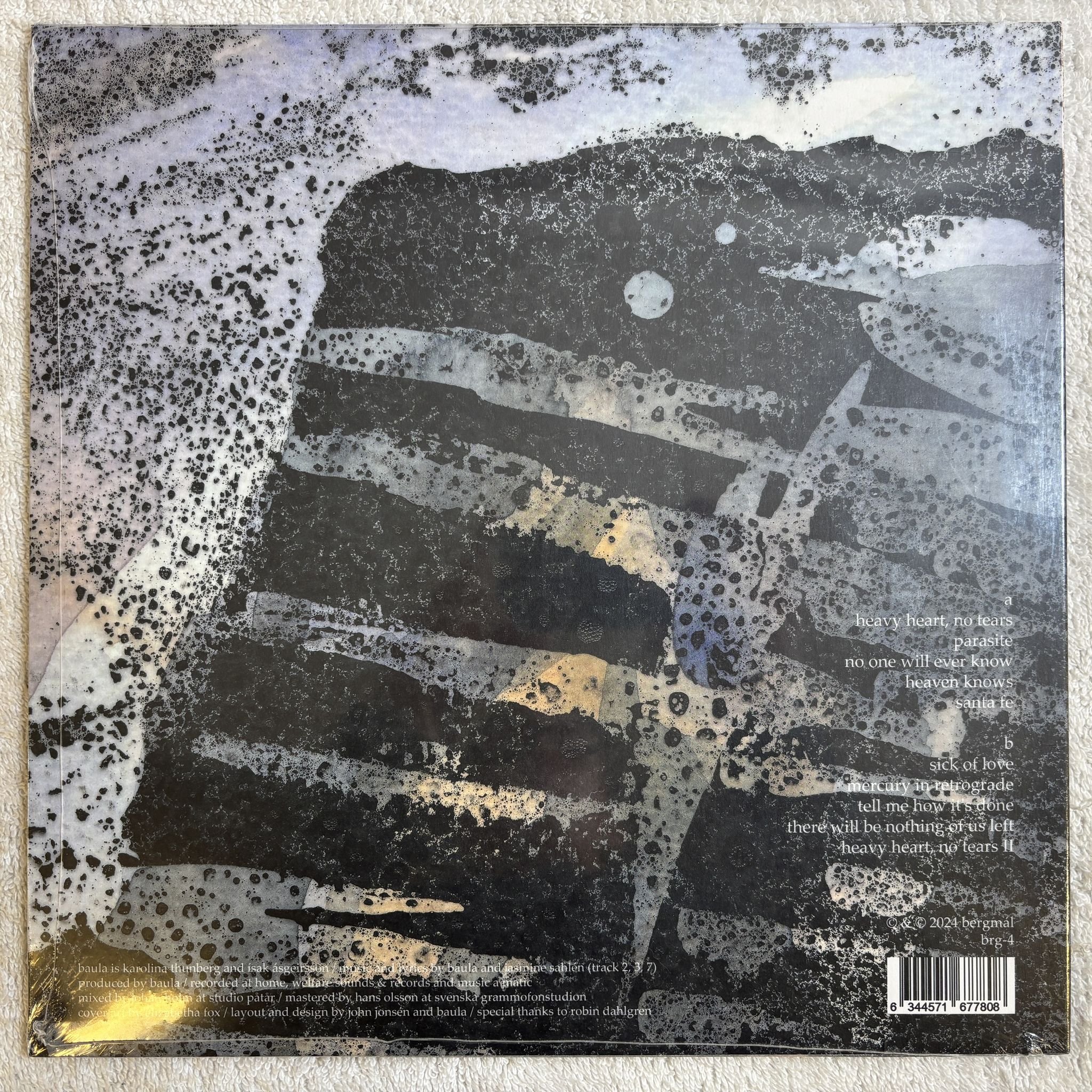 Omslagsbild för skivan BAULA Heavy Heart, No Tears LP- 2024 bergmál brg-4