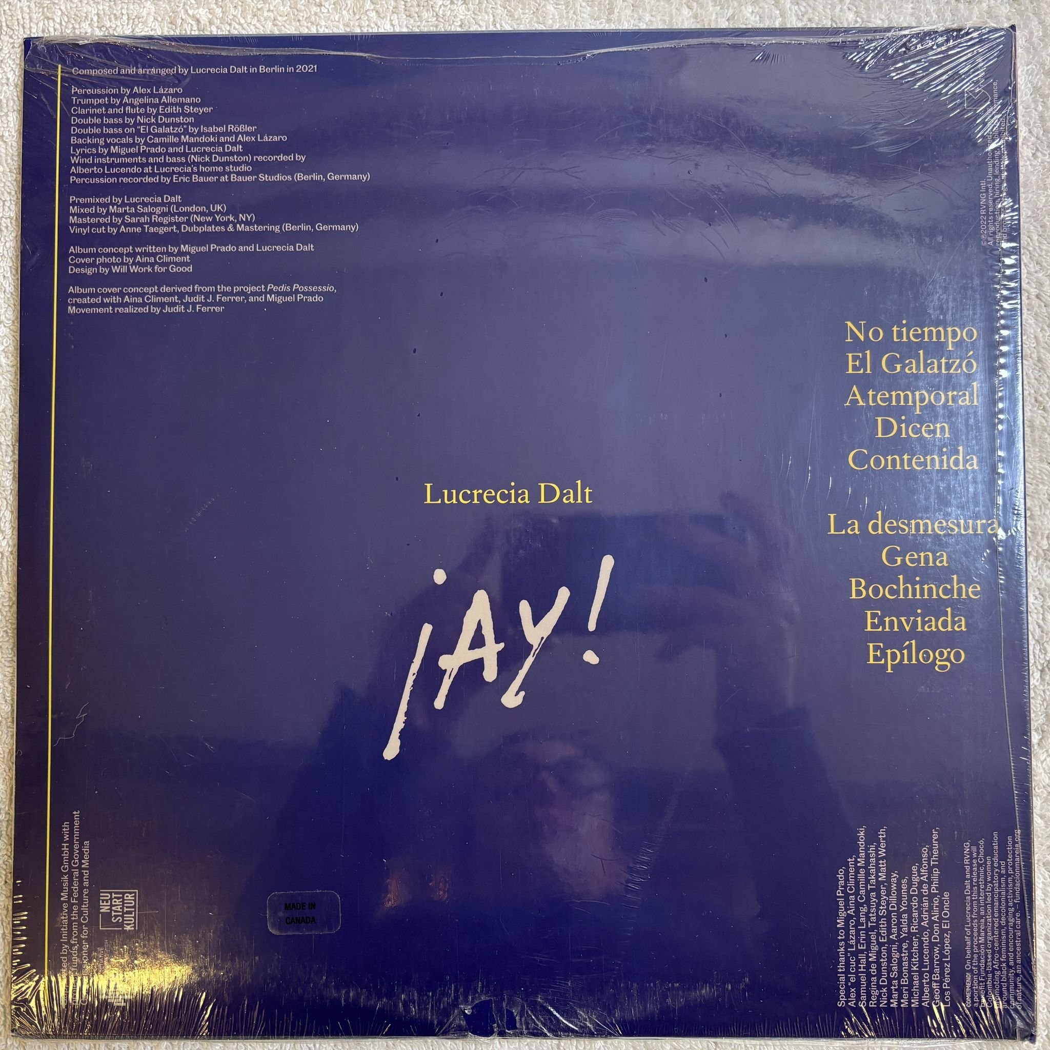 Omslagsbild för skivan LUCRECIA DALT ¡Ay! LP- 2022 Rvng Intl. RVNGNL85