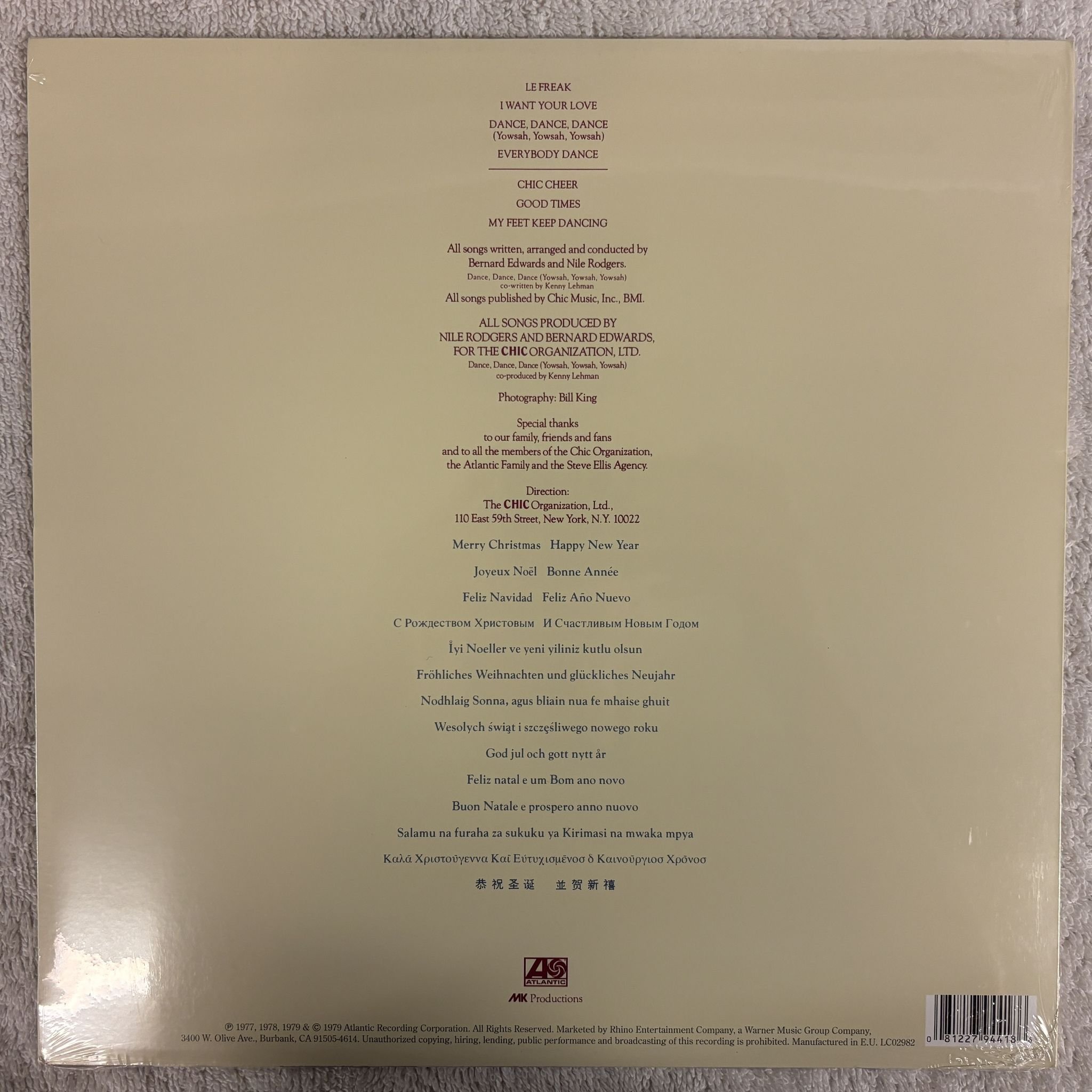 Omslagsbild för skivan CHIC Les Plus Grands Succes De Chic... LP Atlantic