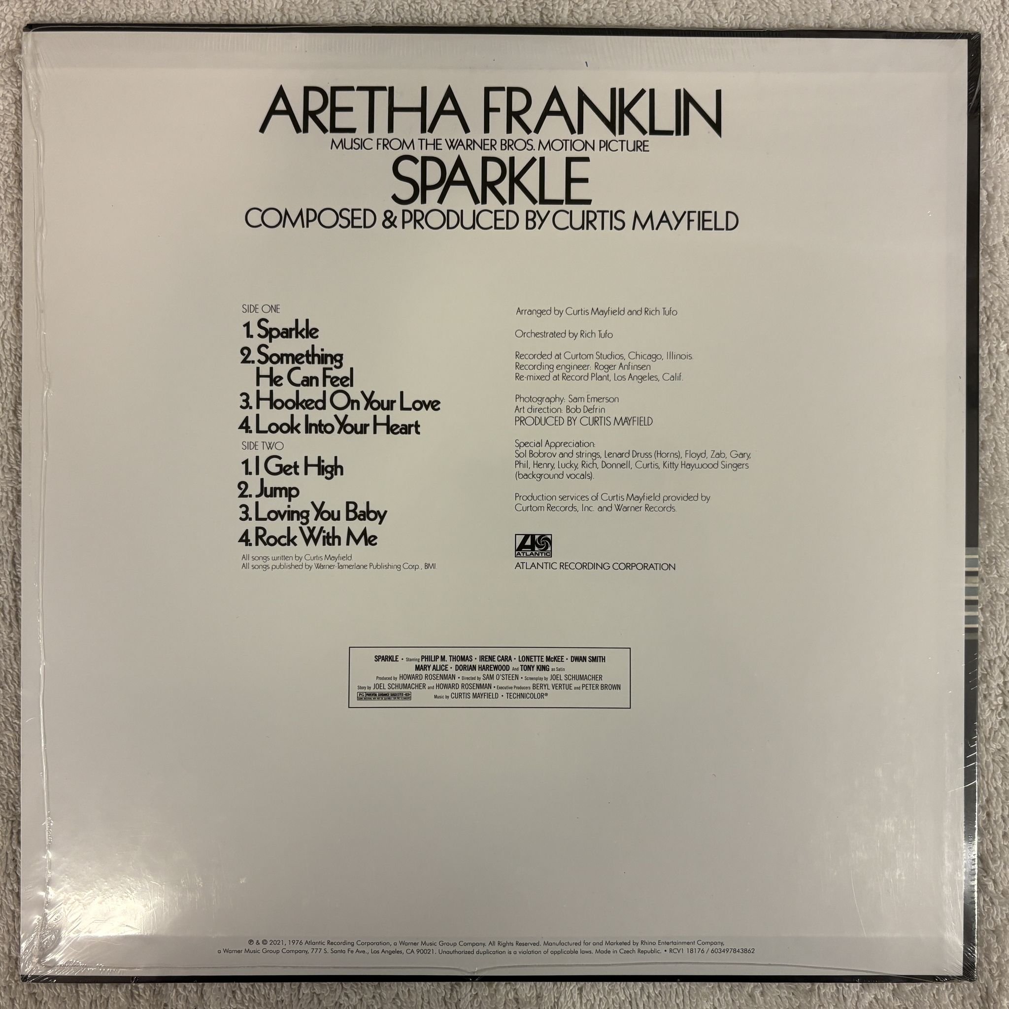 Omslagsbild för skivan ARETHA FRANKLIN Sparkle LP- 2022 Atlantic RCV1 18176