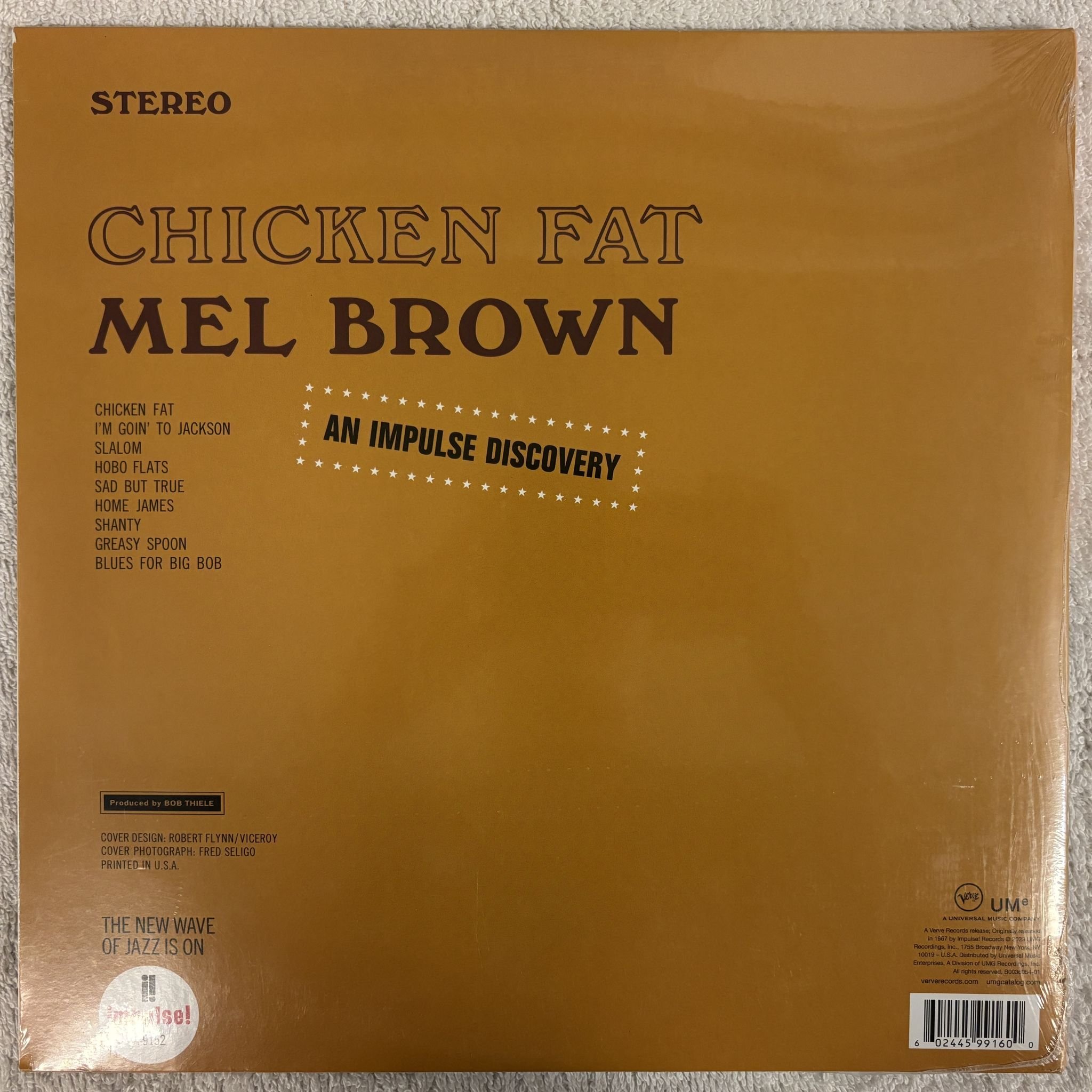 Omslagsbild för skivan MEL BROWN Chicken Fat LP- 2023 Verve Records – B0036054-01