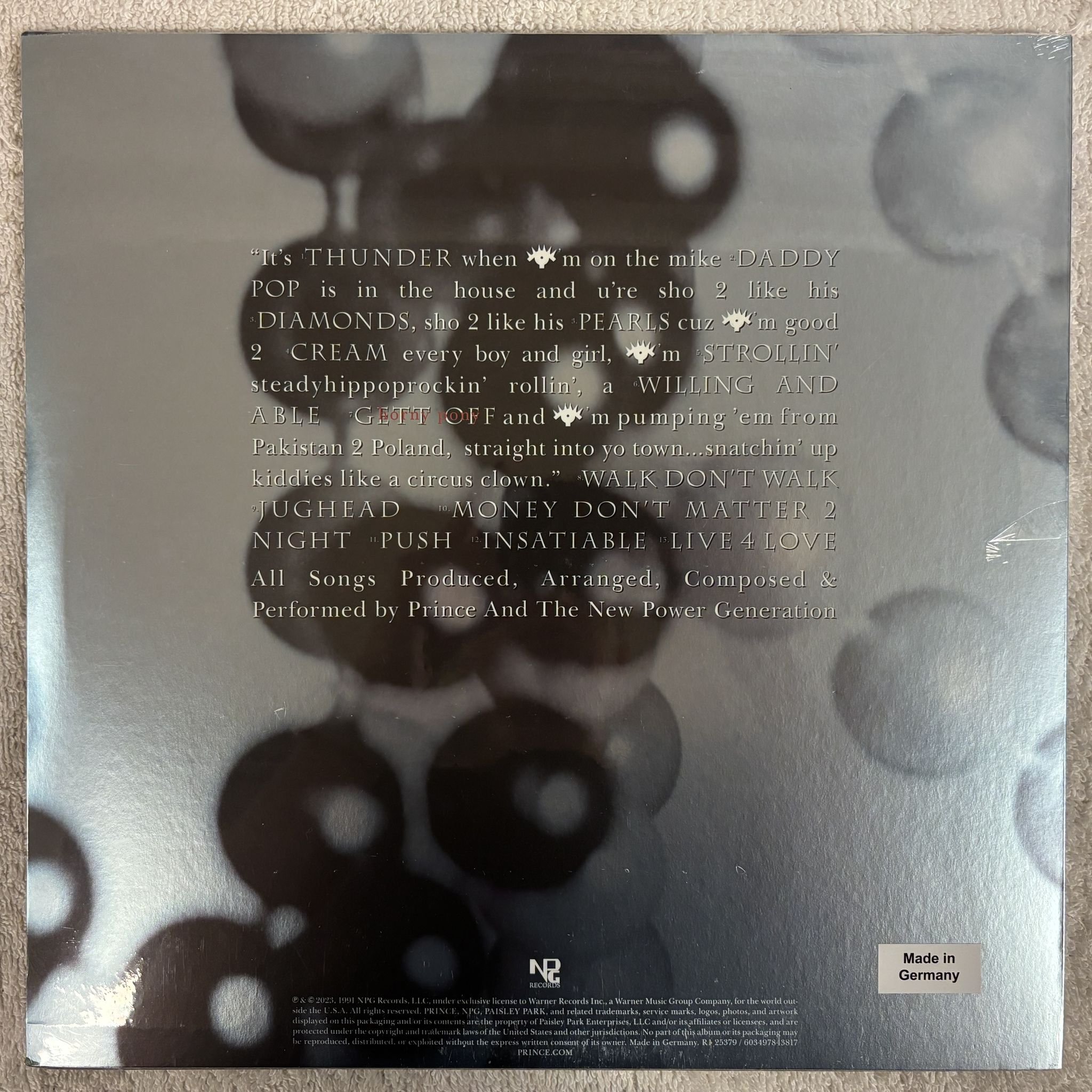 Omslagsbild för skivan PRINCE & THE NEW POWER GENERATION Diamonds.. 2xLP- 2023 Warner Records R1 25379