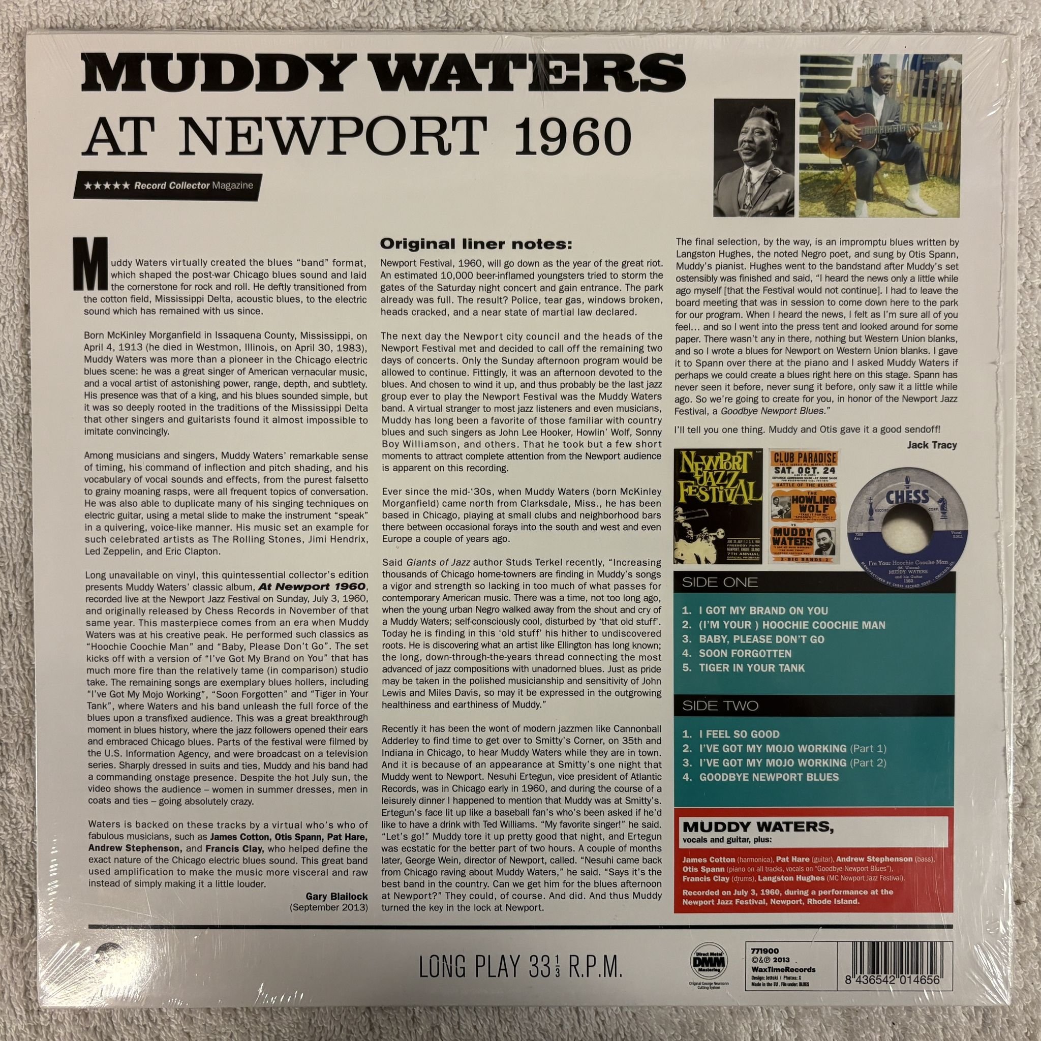 Omslagsbild för skivan MUDDY WATERS Muddy Waters At Newport 1960 LP- 2013 WaxTime 771900