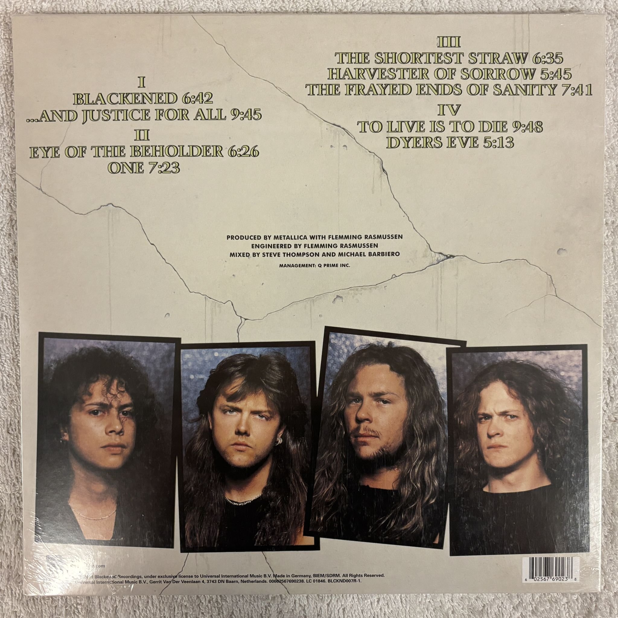 Omslagsbild för skivan METALLICA And Justice For All 2xLP- 2018 Blackened BLCKND007R-1