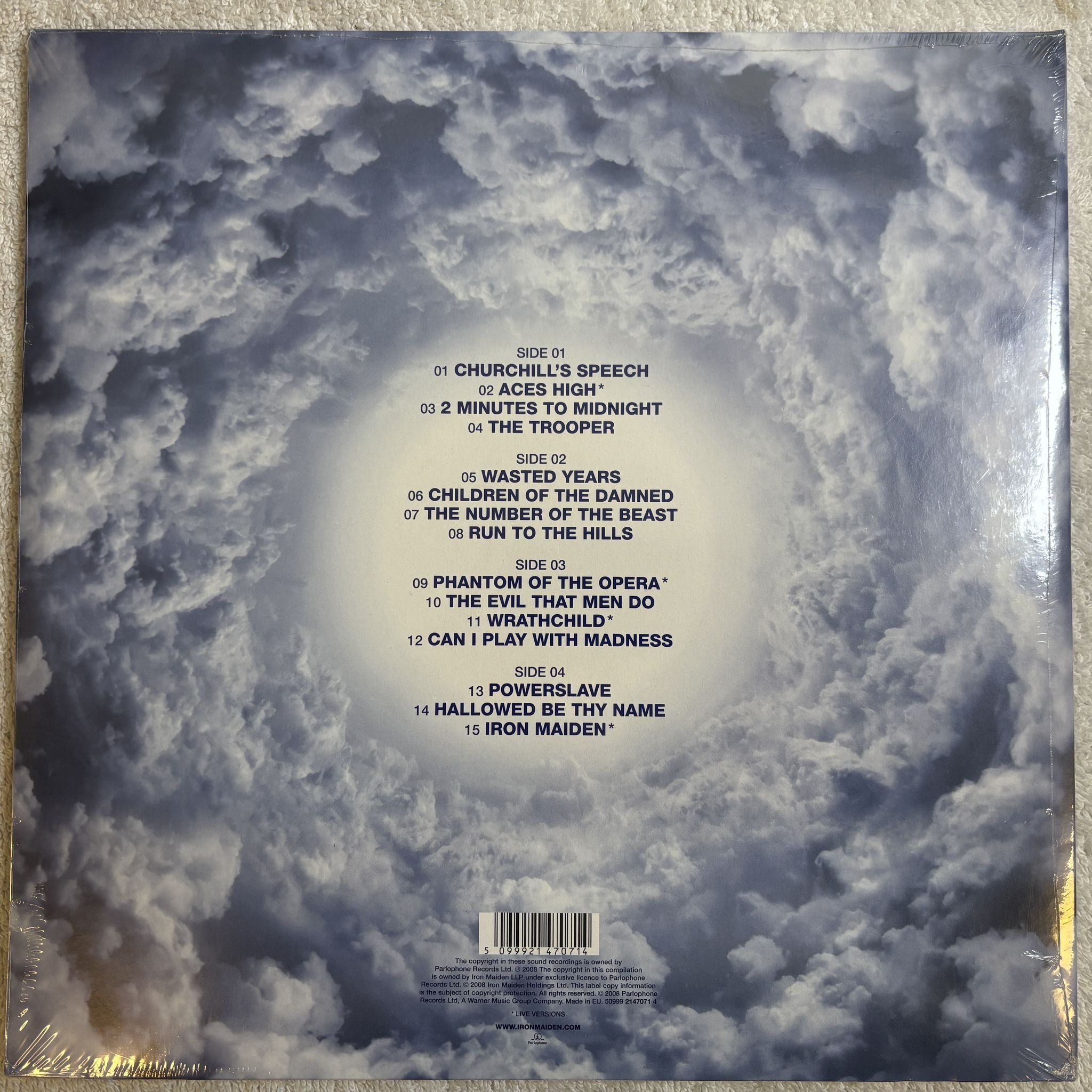 Omslagsbild för skivan IRON MAIDEN Somewhere Back In Time.. 2xLP- 2008 EMI 50999 2147071 4