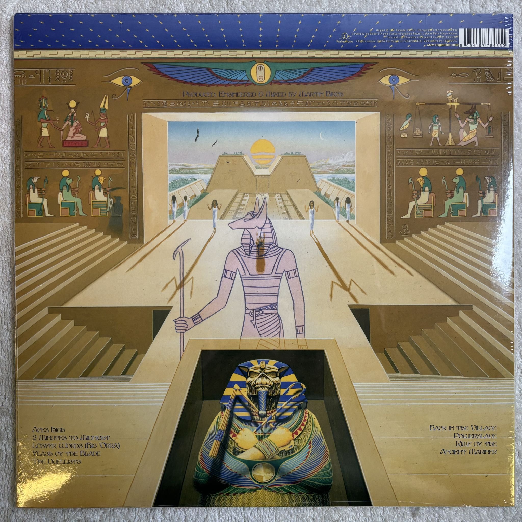 Omslagsbild för skivan IRON MAIDEN Powerslave LP- 2024 Parlophone 5021732404916