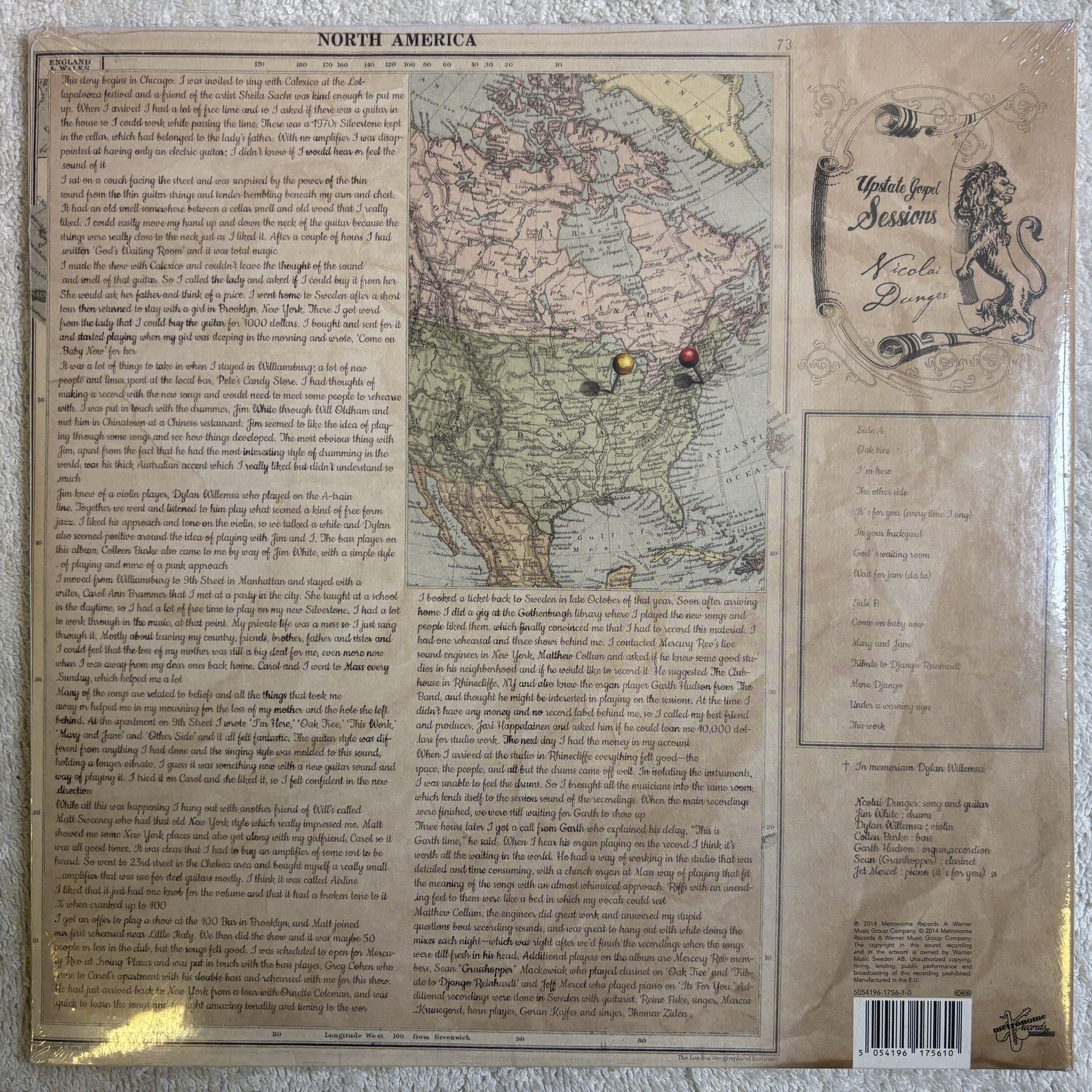 Omslagsbild för skivan NICOLAI DUNGER Upstate Gospel Sessions LP -2014 Metronome – 5054196-1756-1-0