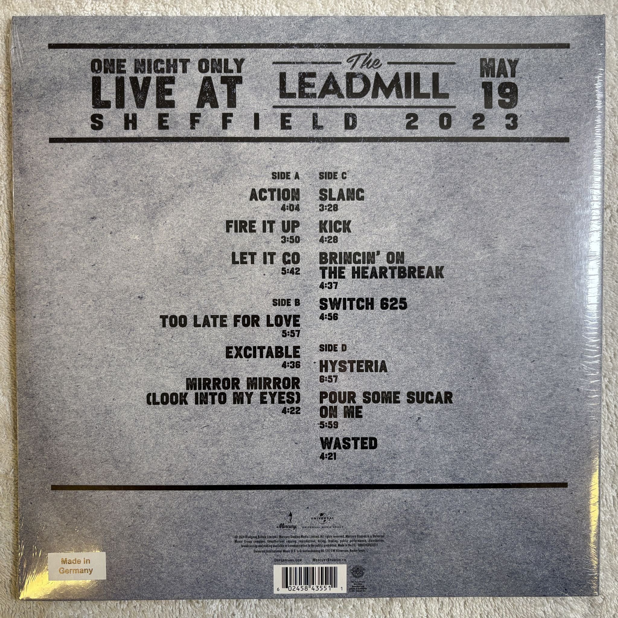 Omslagsbild för skivan DEF LEPPARD One Night O.. 2xLP- 2024 Label: Mercury Studios (5) – 00602458435511