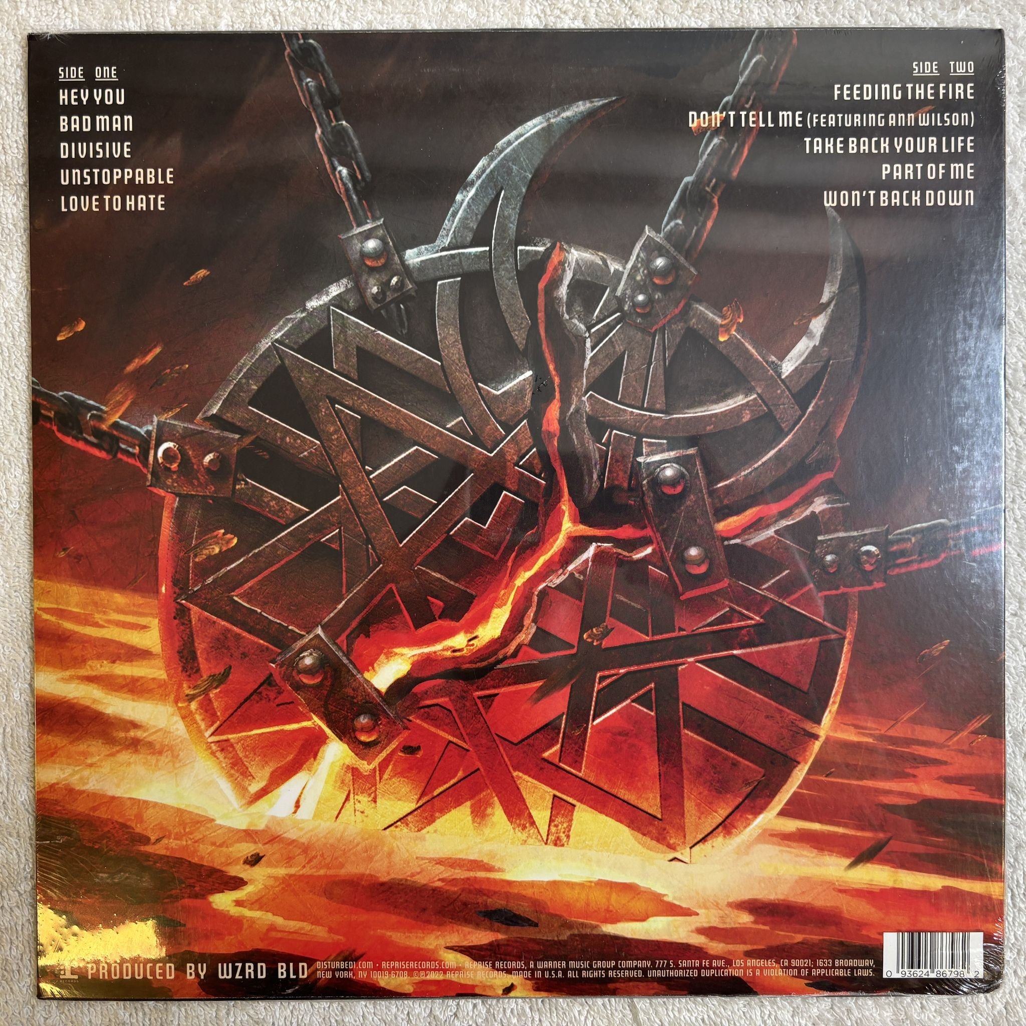 Omslagsbild för skivan DISTURBED Divisive LP -2022 Reprise Records – 093624867982