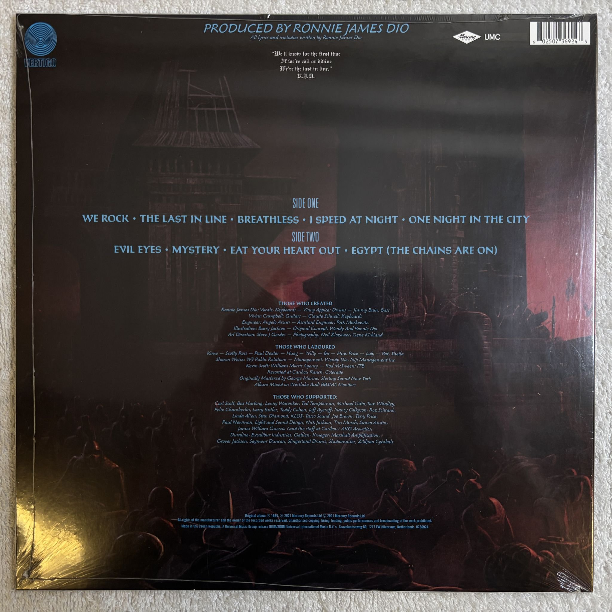 Omslagsbild för skivan DIO The Last In Line LP -2021 Vertigo – 0736924