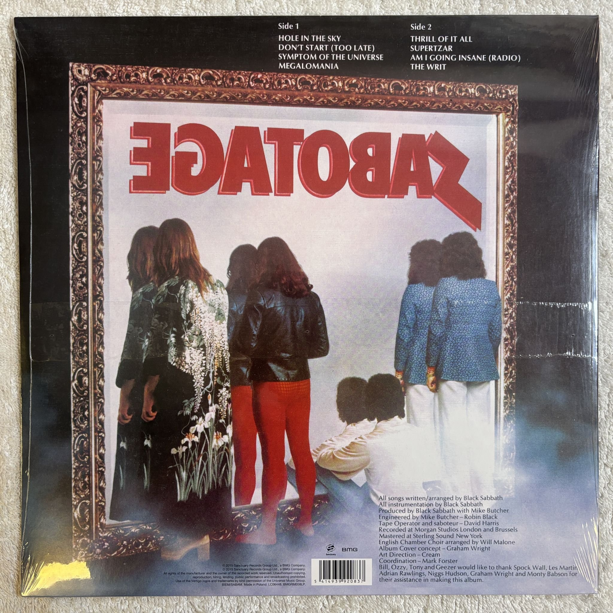 Omslagsbild för skivan BLACK SABBATH Sabotage LP -2015 BMG – BMGRM058LP