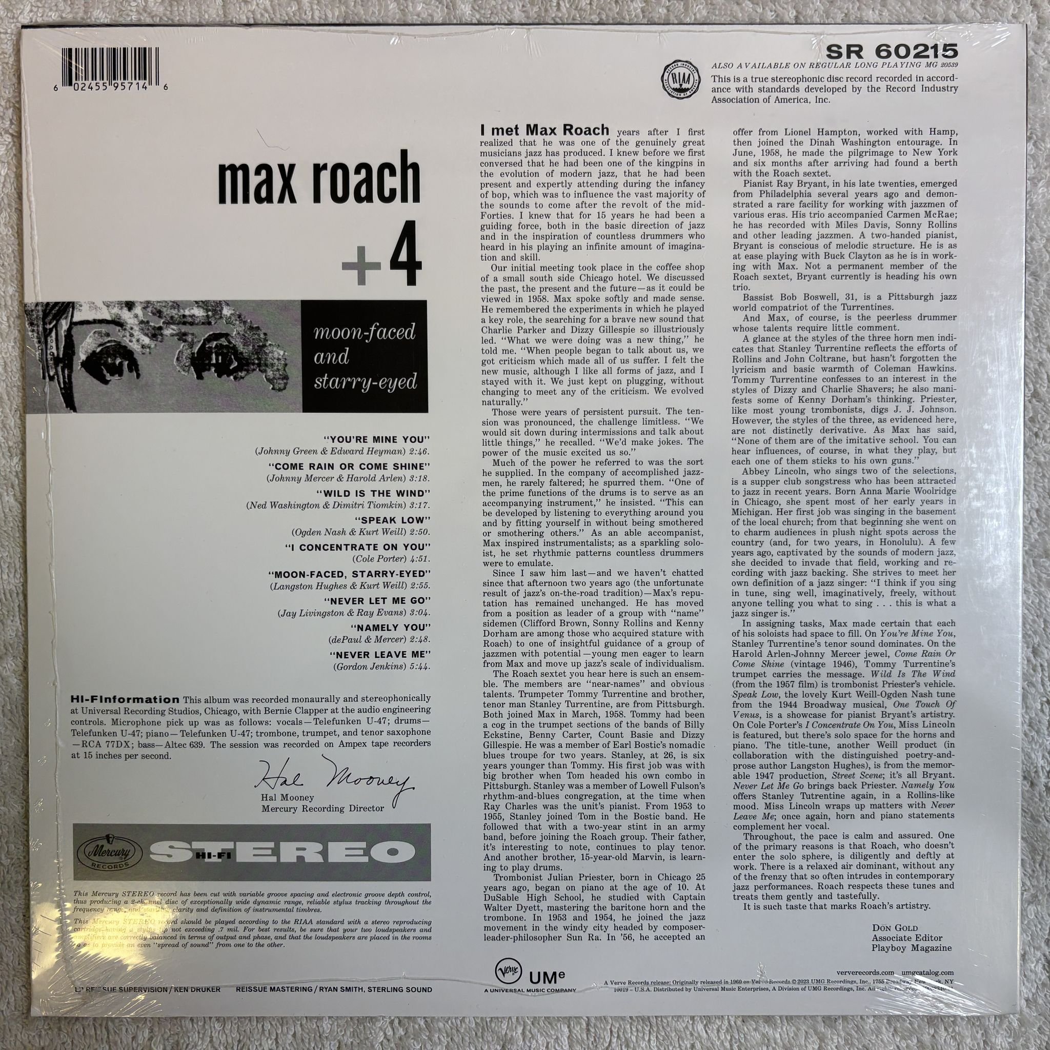 Omslagsbild för skivan MAX ROACH +4... Moon Faced And Starry Eyed LP -2023 Mercury – B0038340-01